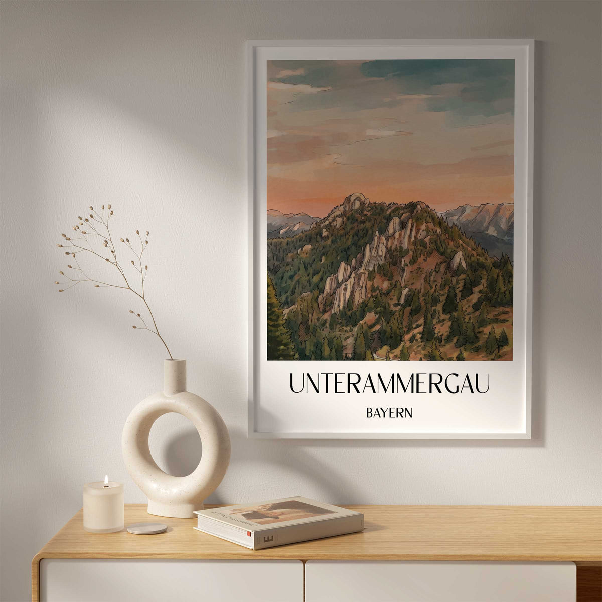 unterammergau-bayern-deutschland-poster-aquarell