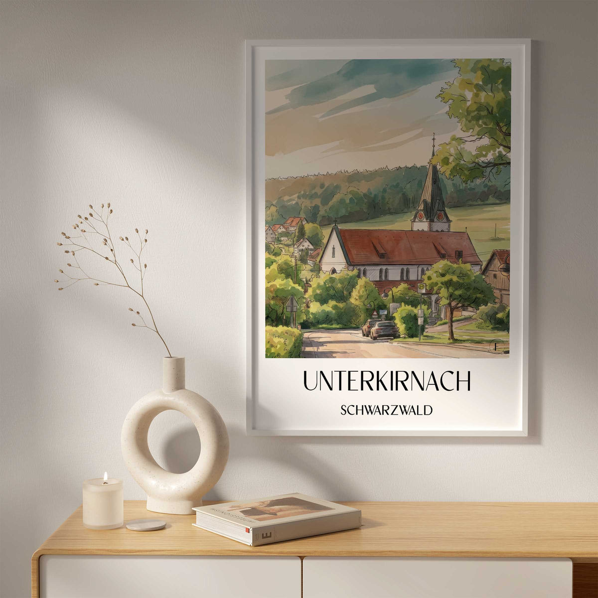 unterkirnach-schwarzwald-deutschland-poster-aquarell