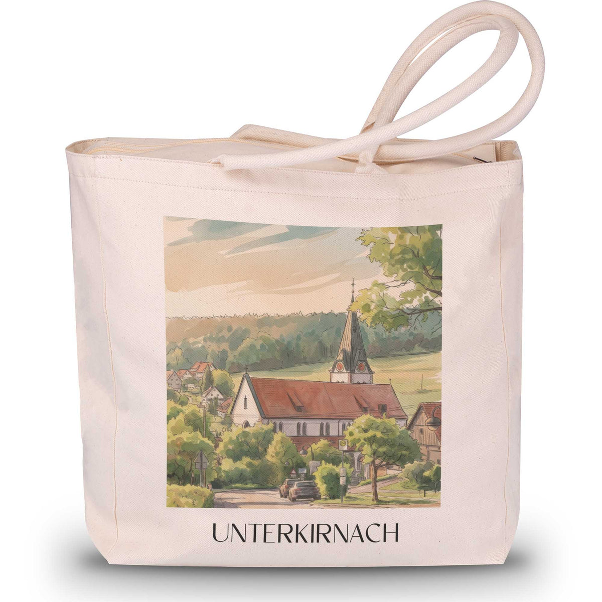 unterkirnach-schwarzwald-deutschland-einkaufstasche-aquarell