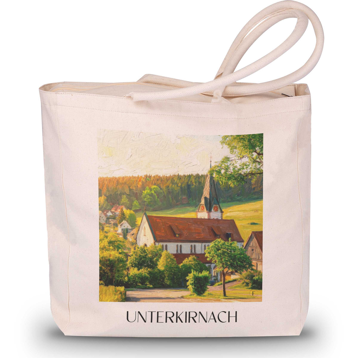 unterkirnach-schwarzwald-deutschland-einkaufstasche-oil-painting-oelgemaelde