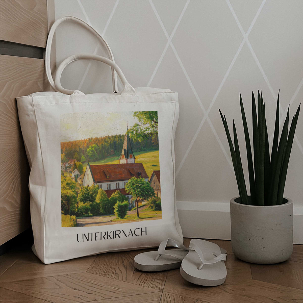 unterkirnach-schwarzwald-deutschland-einkaufstasche-oil-painting-oelgemaelde