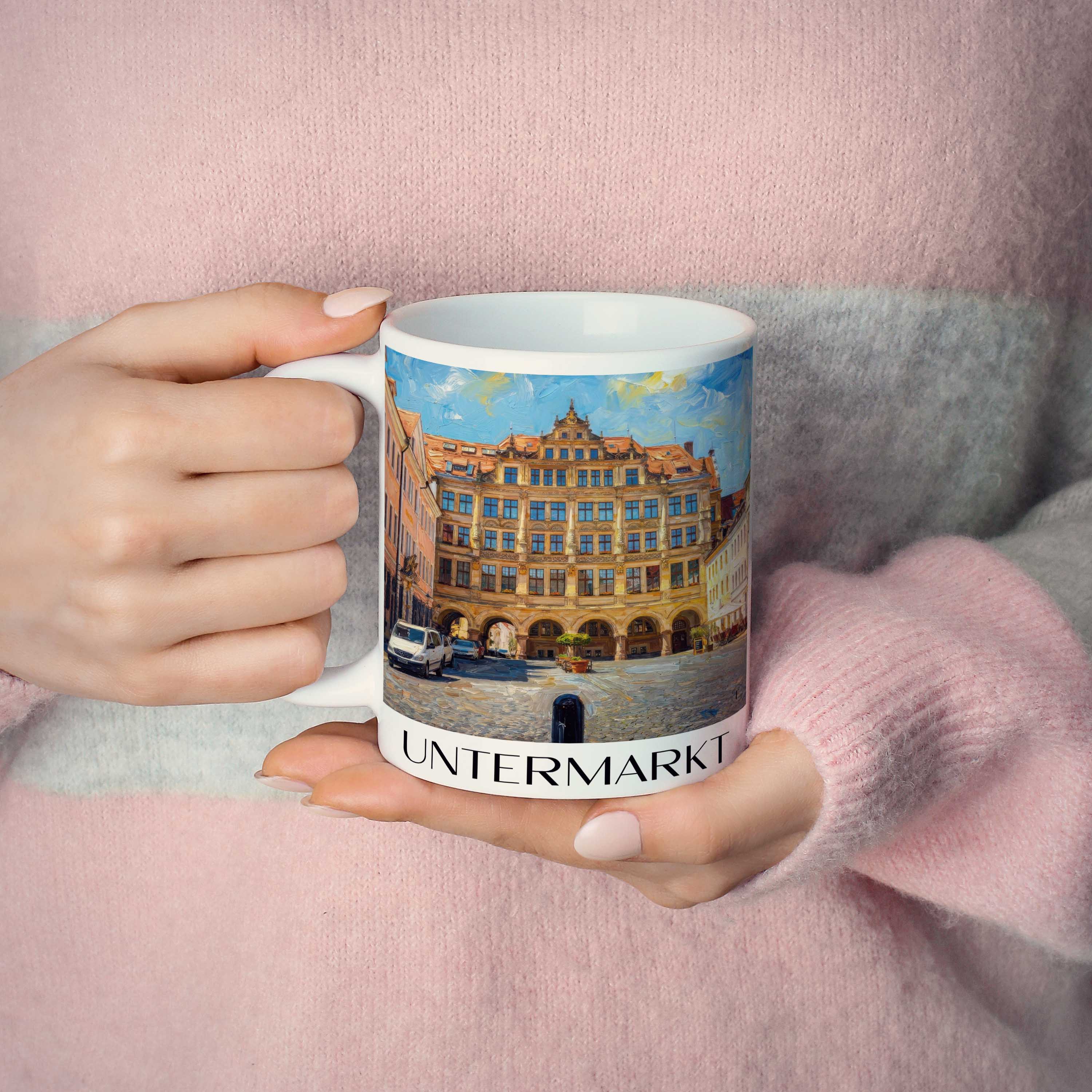untermarkt-görlitz-deutschland-kaffeebecher-oil-painting-oelgemaelde