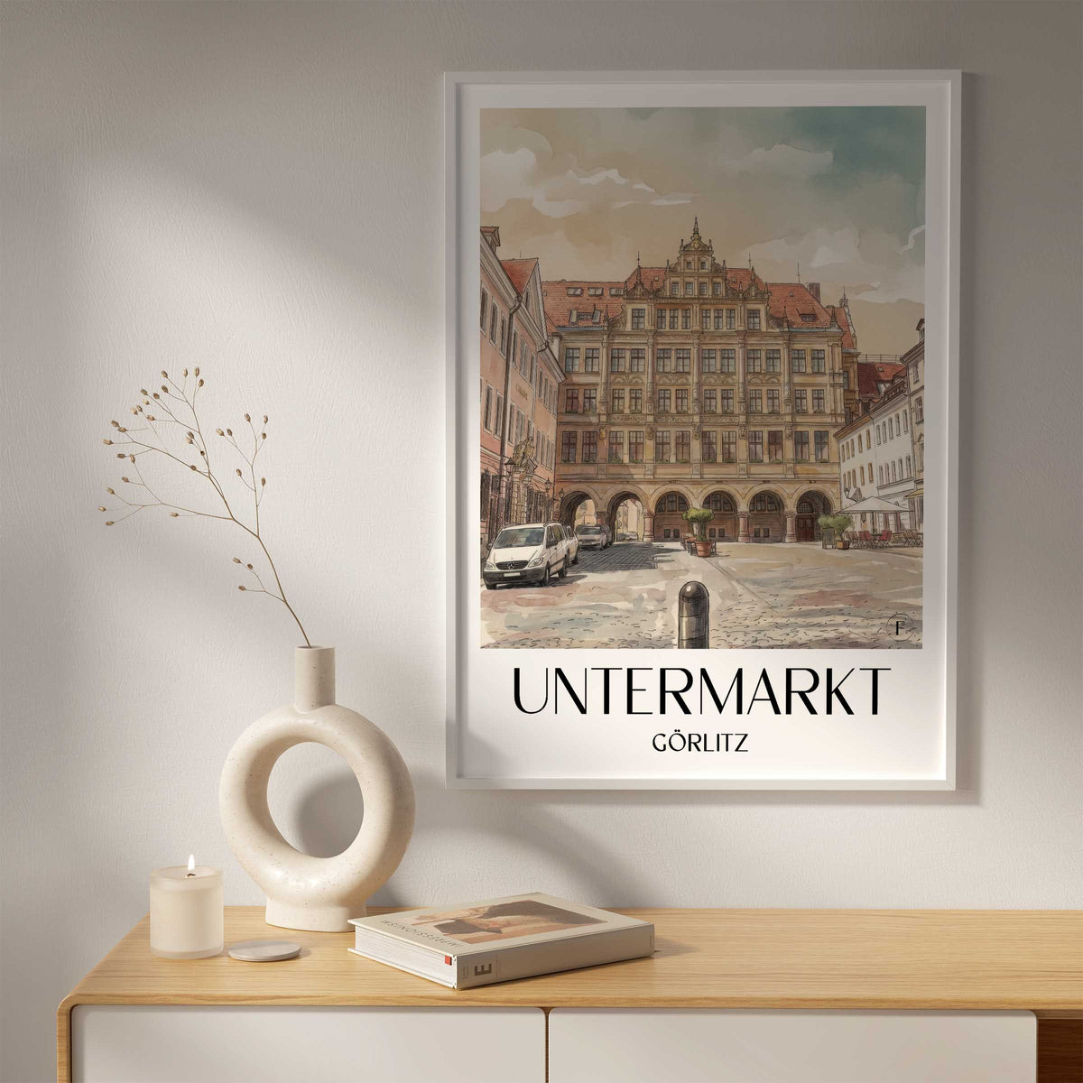 untermarkt-görlitz-deutschland-poster-aquarell