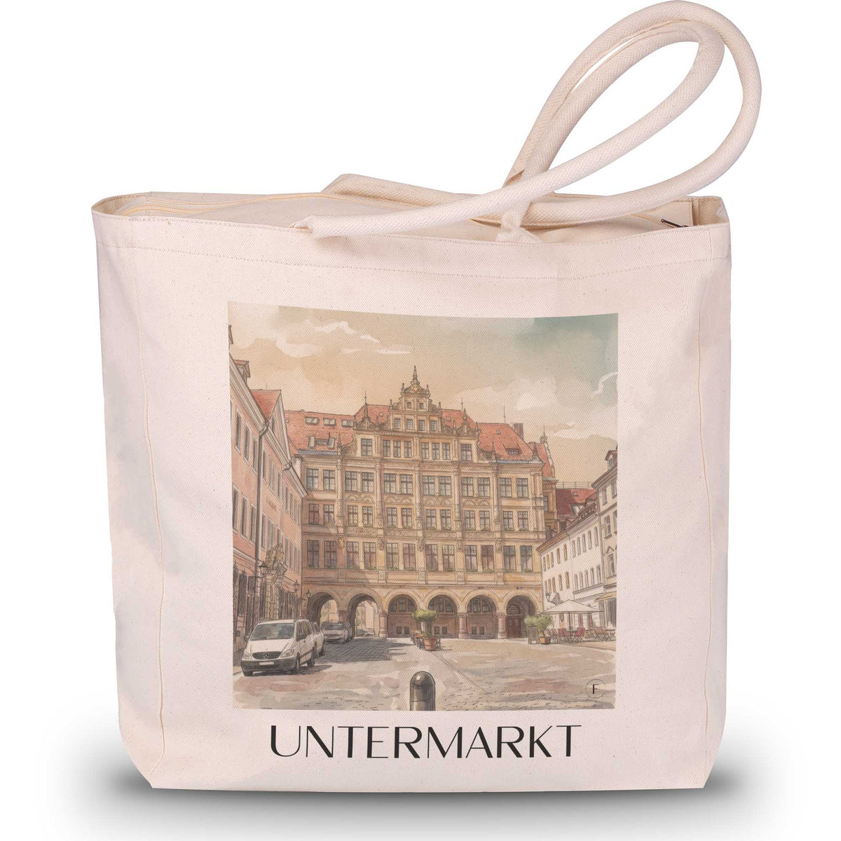 untermarkt-görlitz-deutschland-einkaufstasche-aquarell