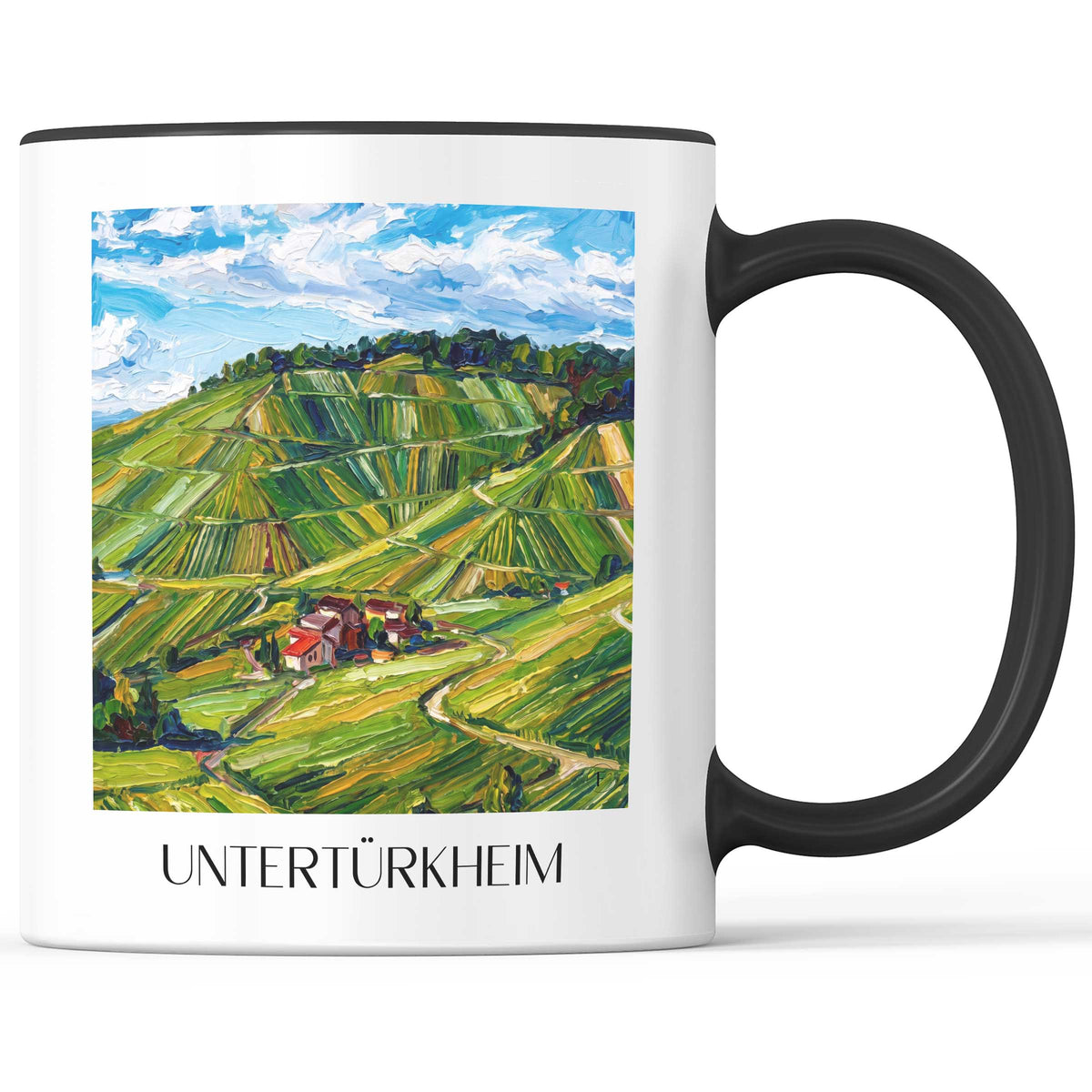 Untertürkheim Kaffeebecher - Stuttgart - Deutschland Becher - Kaffeetasse im Ölgemälde Stil - favplace