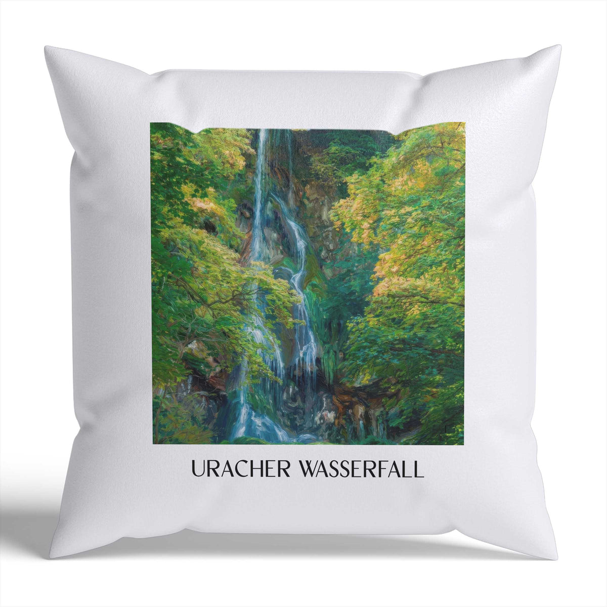 uracher-wasserfall-schwäbische-alb-deutschland-kissenbezug-oil-painting-oelgemaelde