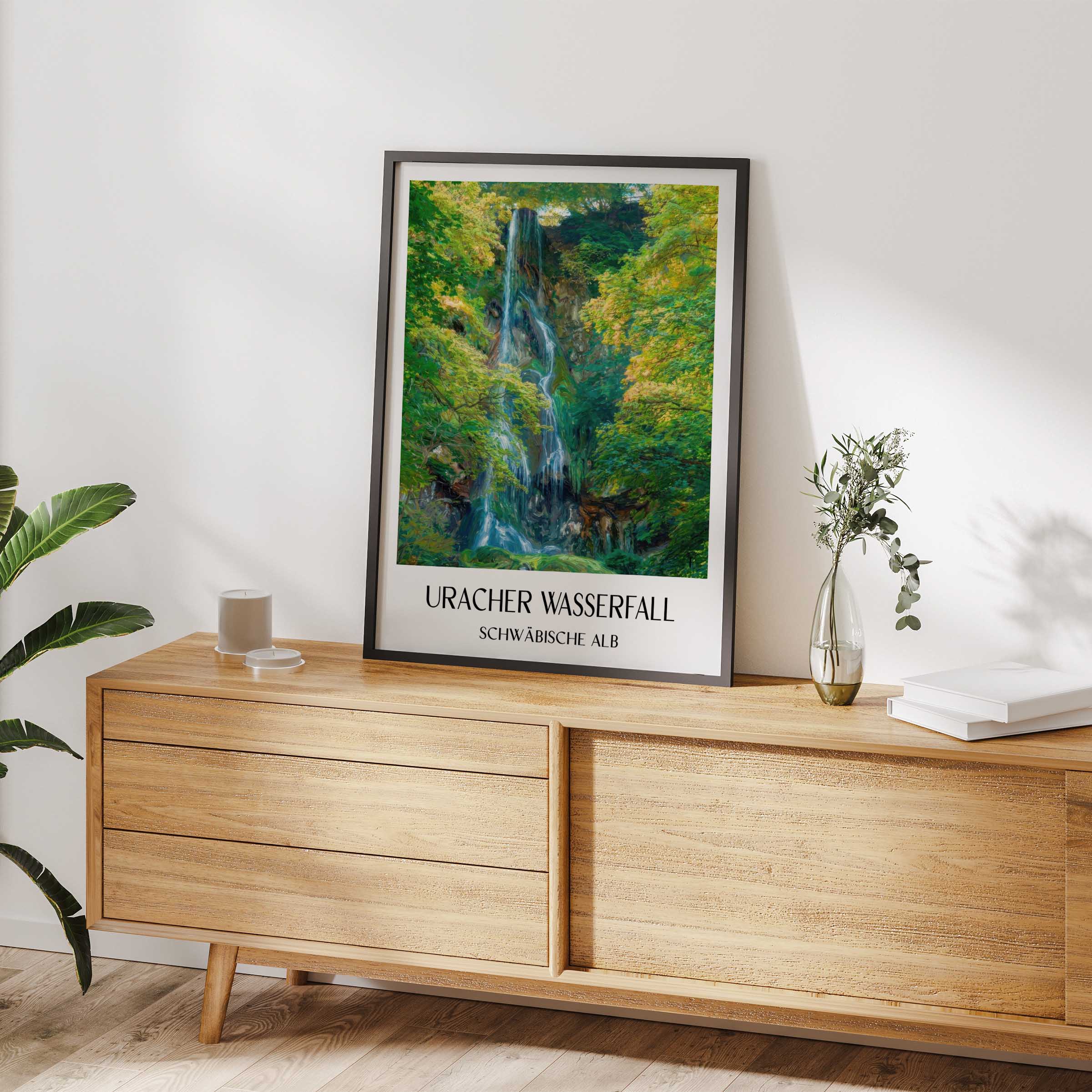 uracher-wasserfall-schwäbische-alb-deutschland-poster-oil-painting-oelgemaelde