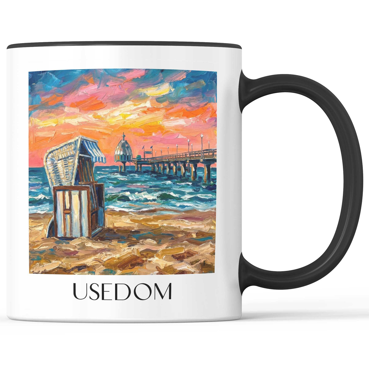 Usedom Kaffeebecher - Usedom - Deutschland Becher - Kaffeetasse im Ölgemälde Stil - favplace