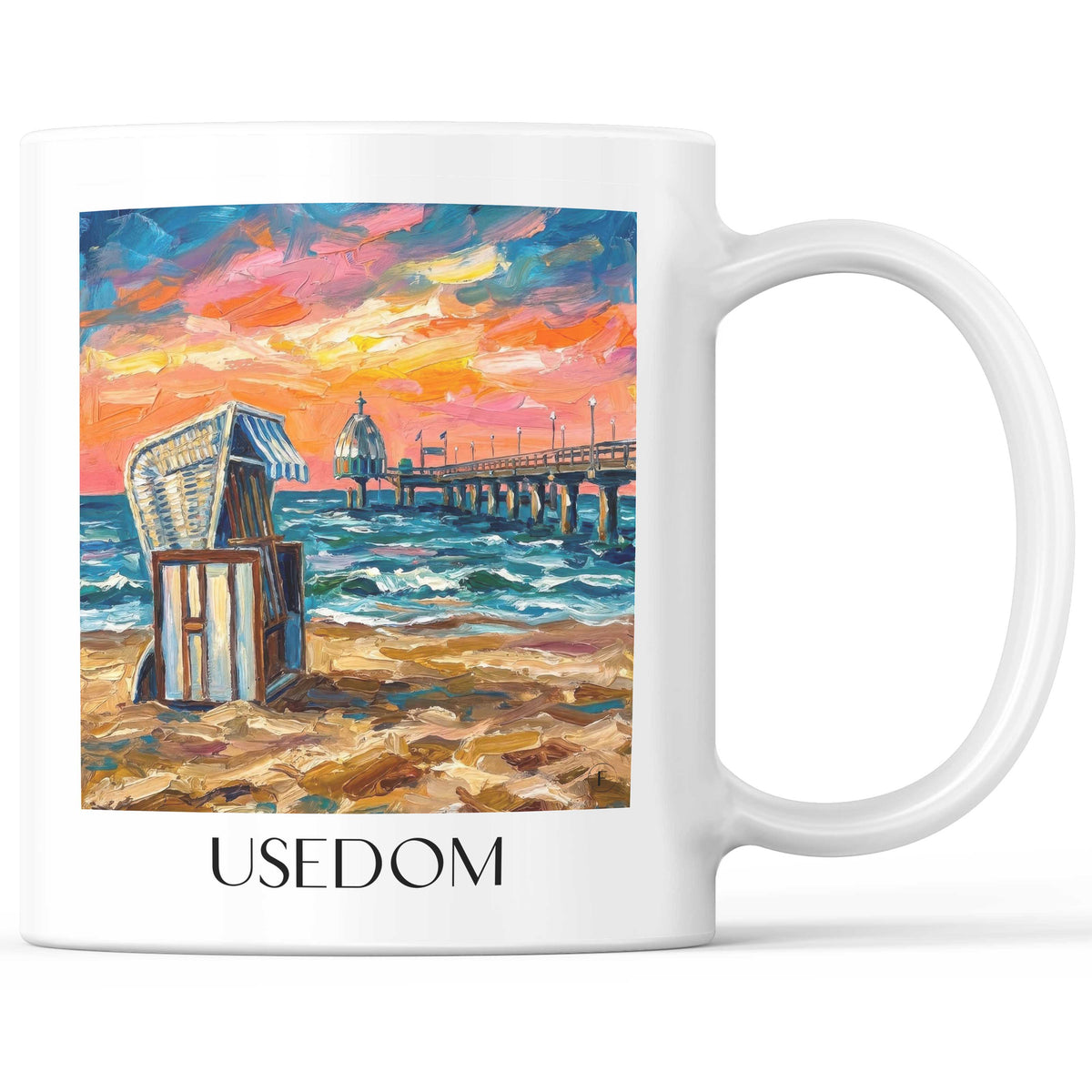 Usedom Kaffeebecher - Usedom - Deutschland Becher - Kaffeetasse im Ölgemälde Stil - favplace