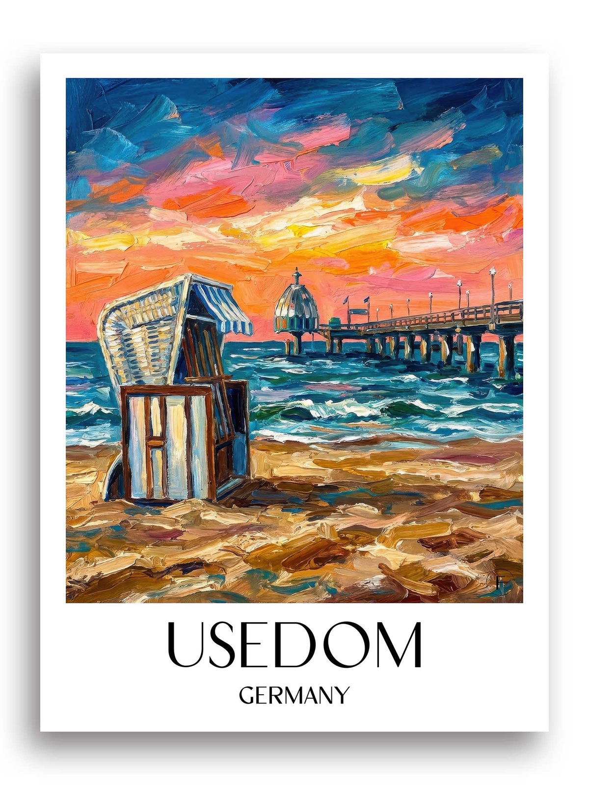 Usedom Poster - Usedom - Deutschland Kunstdruck - Ölgemälde von A4 bis A1 - favplace