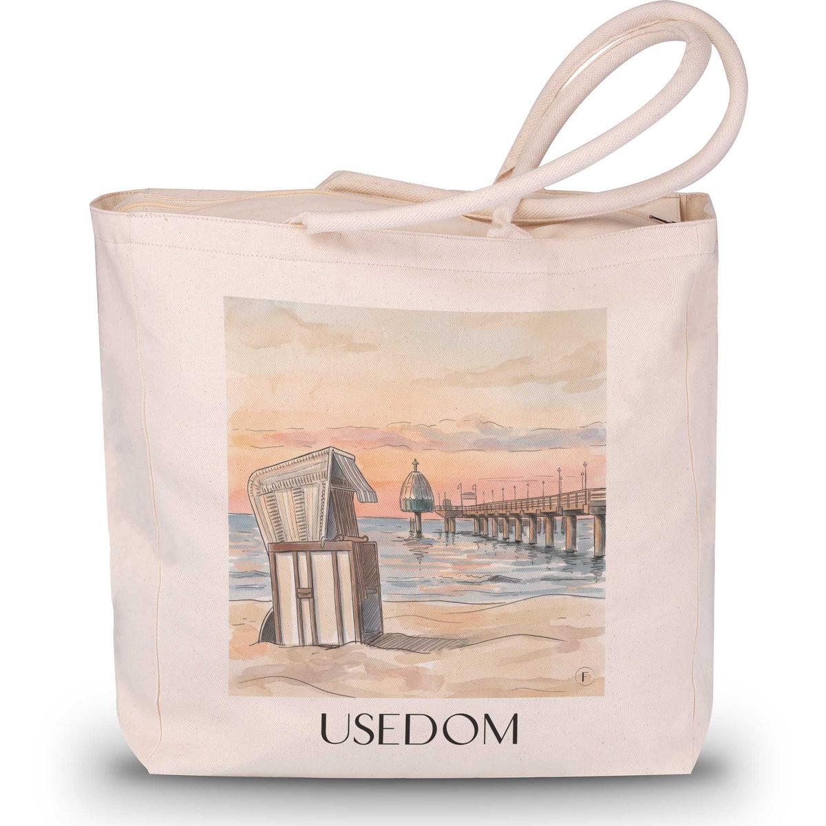 Usedom Shopping Tasche - Usedom - Deutschland Tote Bag - Einkaufstasche im Aquarell Stil - favplace
