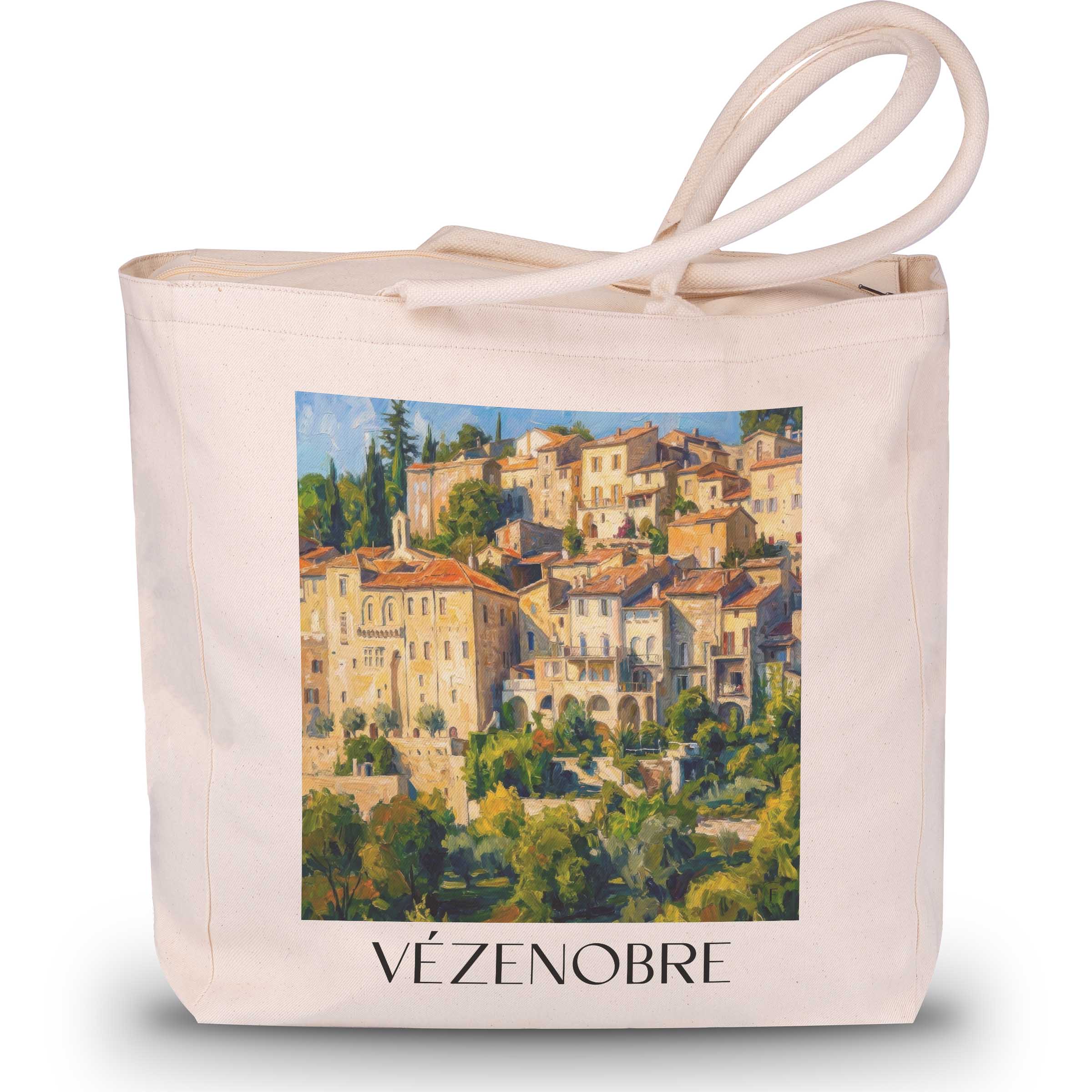 Vézénobre Shopping Tasche - Okzitanien - Frankreich Tote Bag - Einkaufstasche im Ölgemälde Stil - favplace