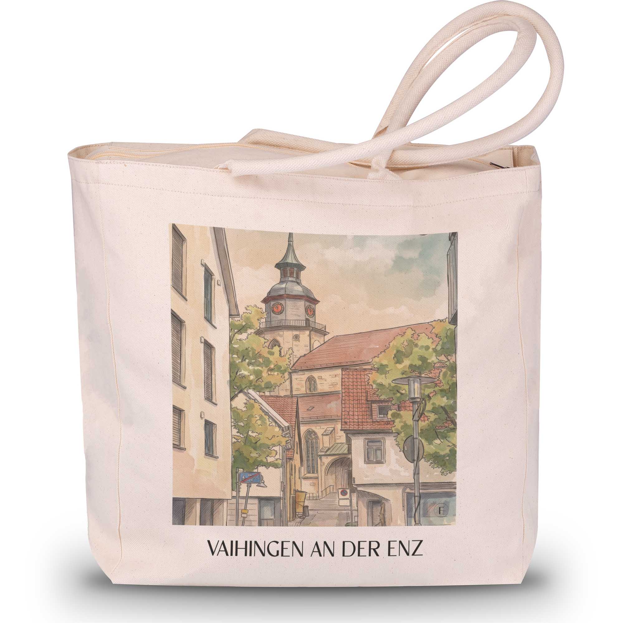 vaihingen-an-der-enz-enztal-deutschland-einkaufstasche-aquarell
