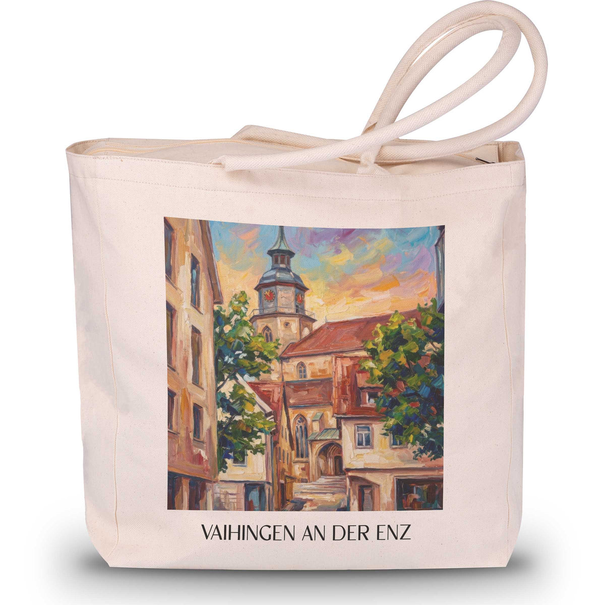Vaihingen an der Enz Shopping Tasche - Enztal - Deutschland Tote Bag - Einkaufstasche im Ölgemälde Stil - favplace