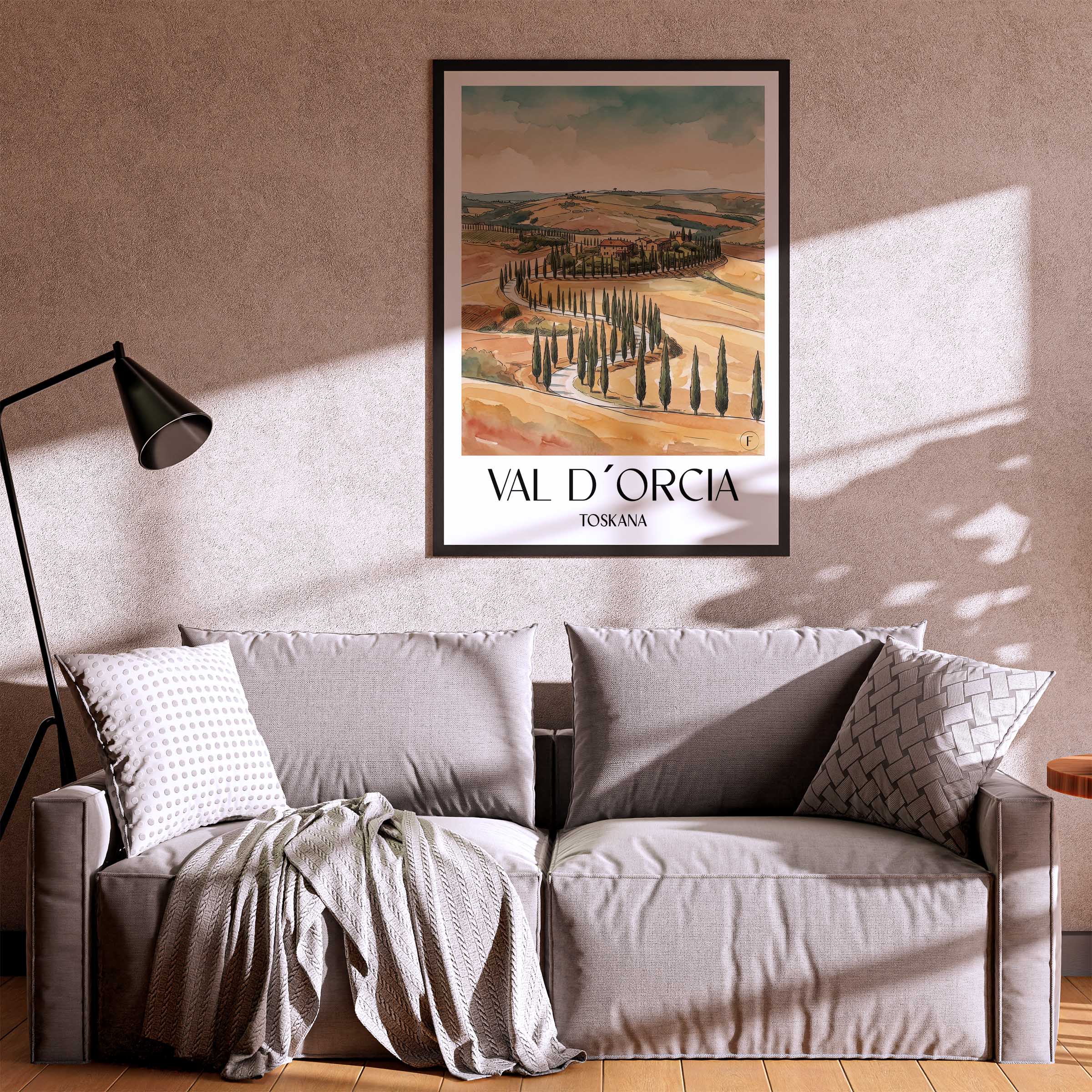 val-d´orcia-toskana-italien-poster-aquarell