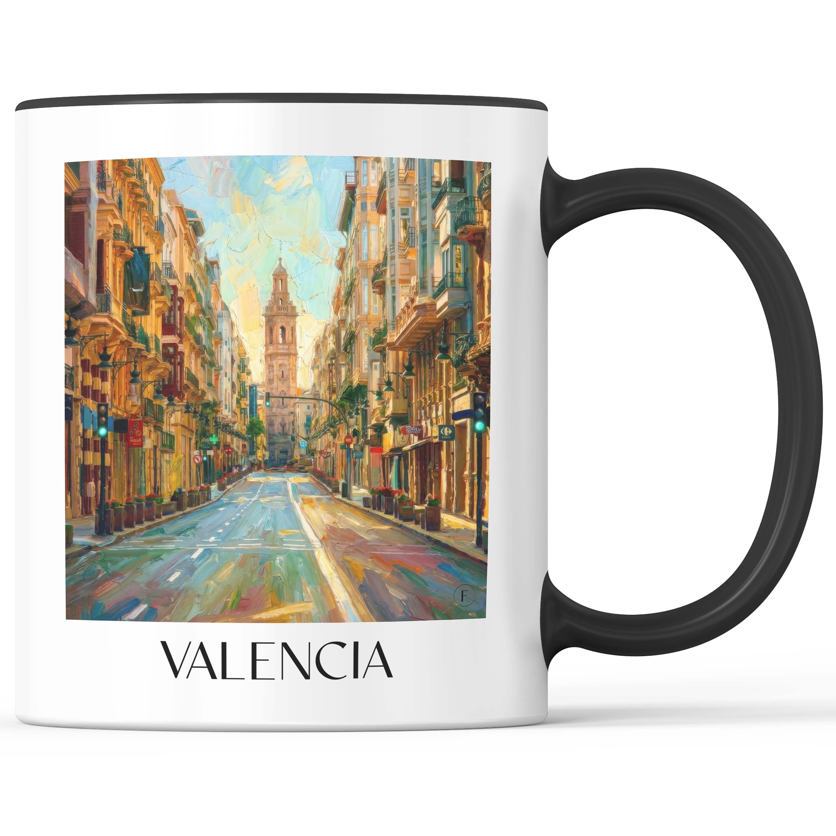Valencia Kaffeebecher - Spanien - Spanien Becher - Kaffeetasse im Ölgemälde Stil - favplace