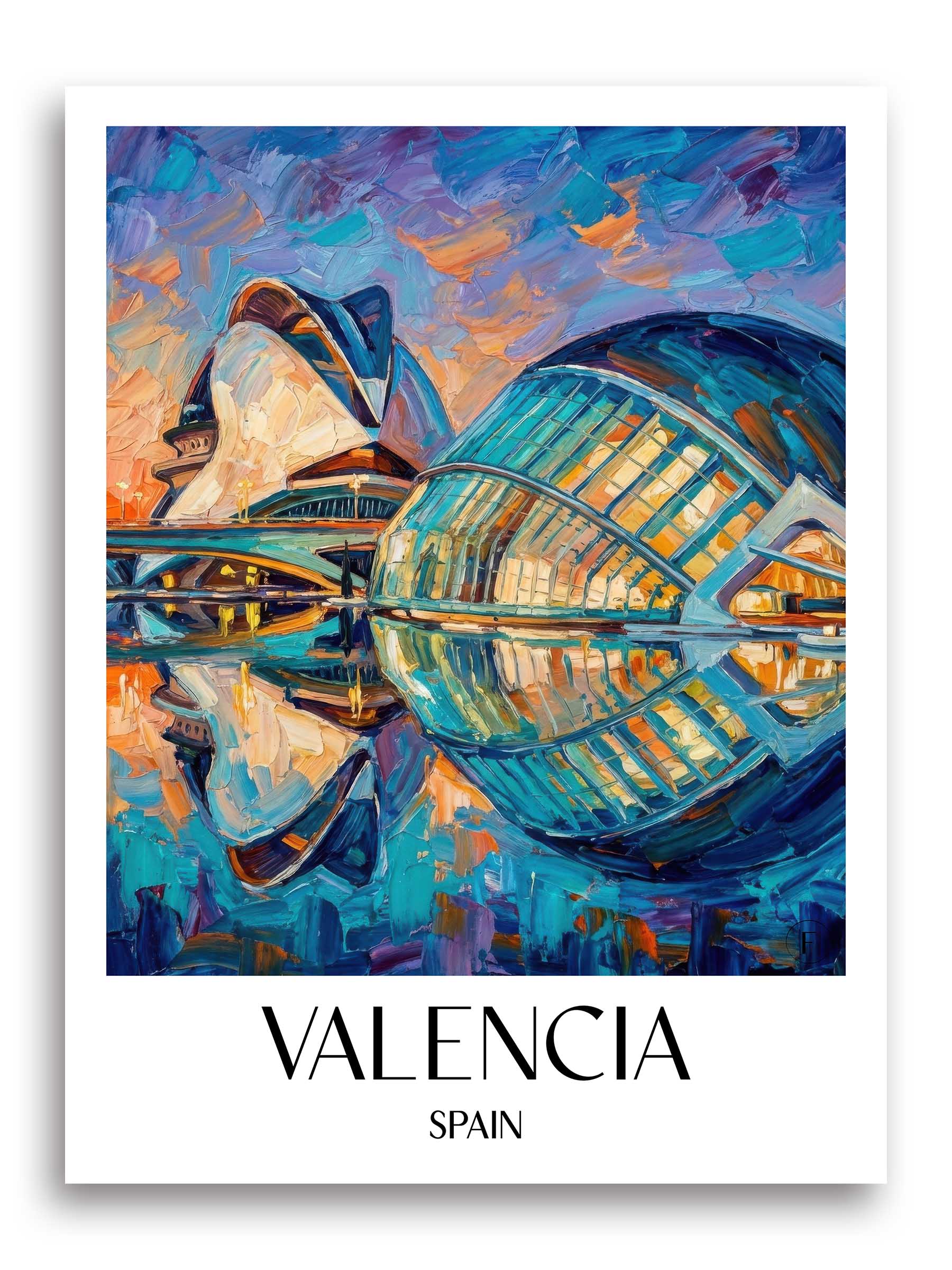 Valencia Poster - - Spanien Kunstdruck - Ölgemälde von A4 bis A1 - favplace