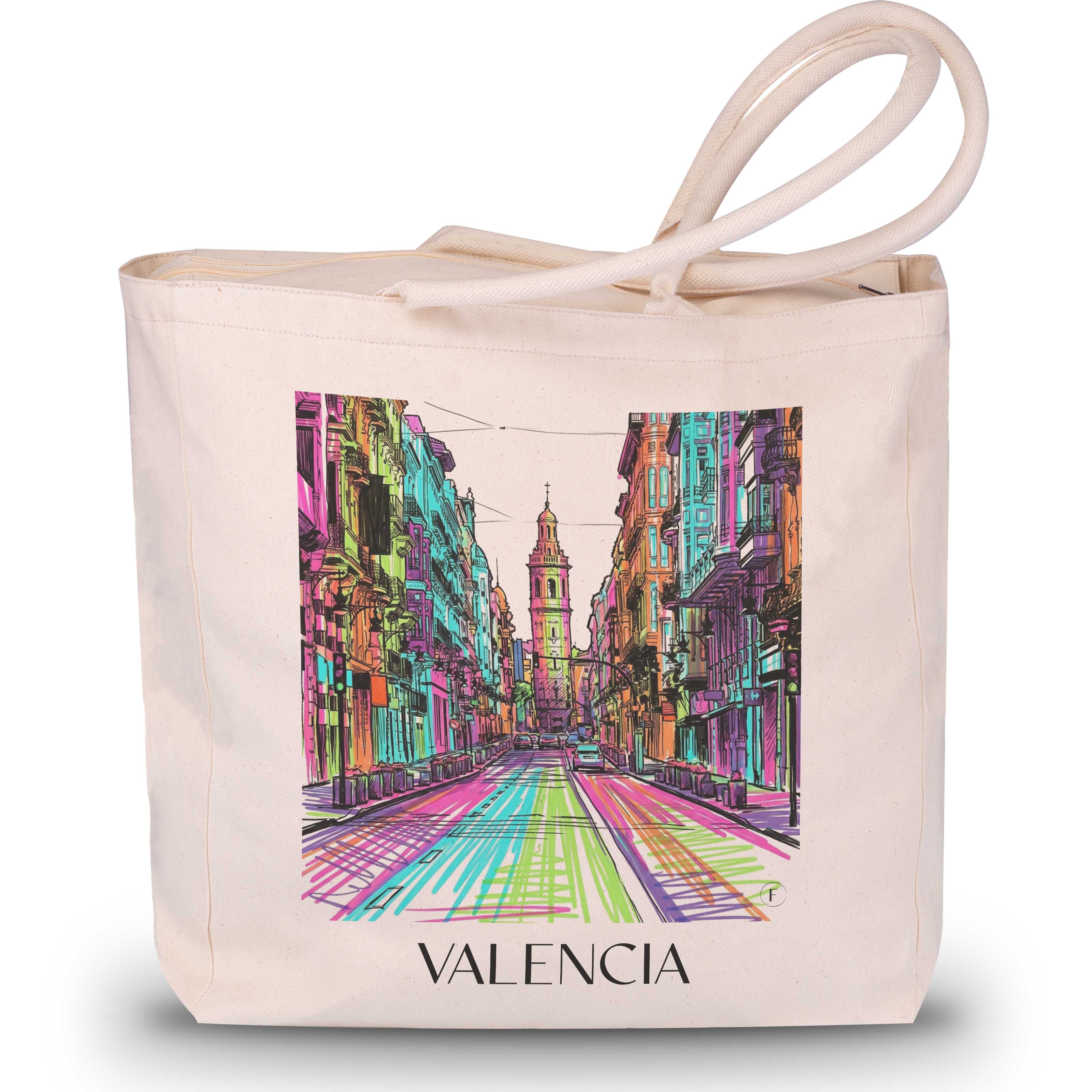 Valencia Shopping Tasche - Spanien - Spanien Tote Bag - Einkaufstasche im Tag Graffiti Stil - favplace