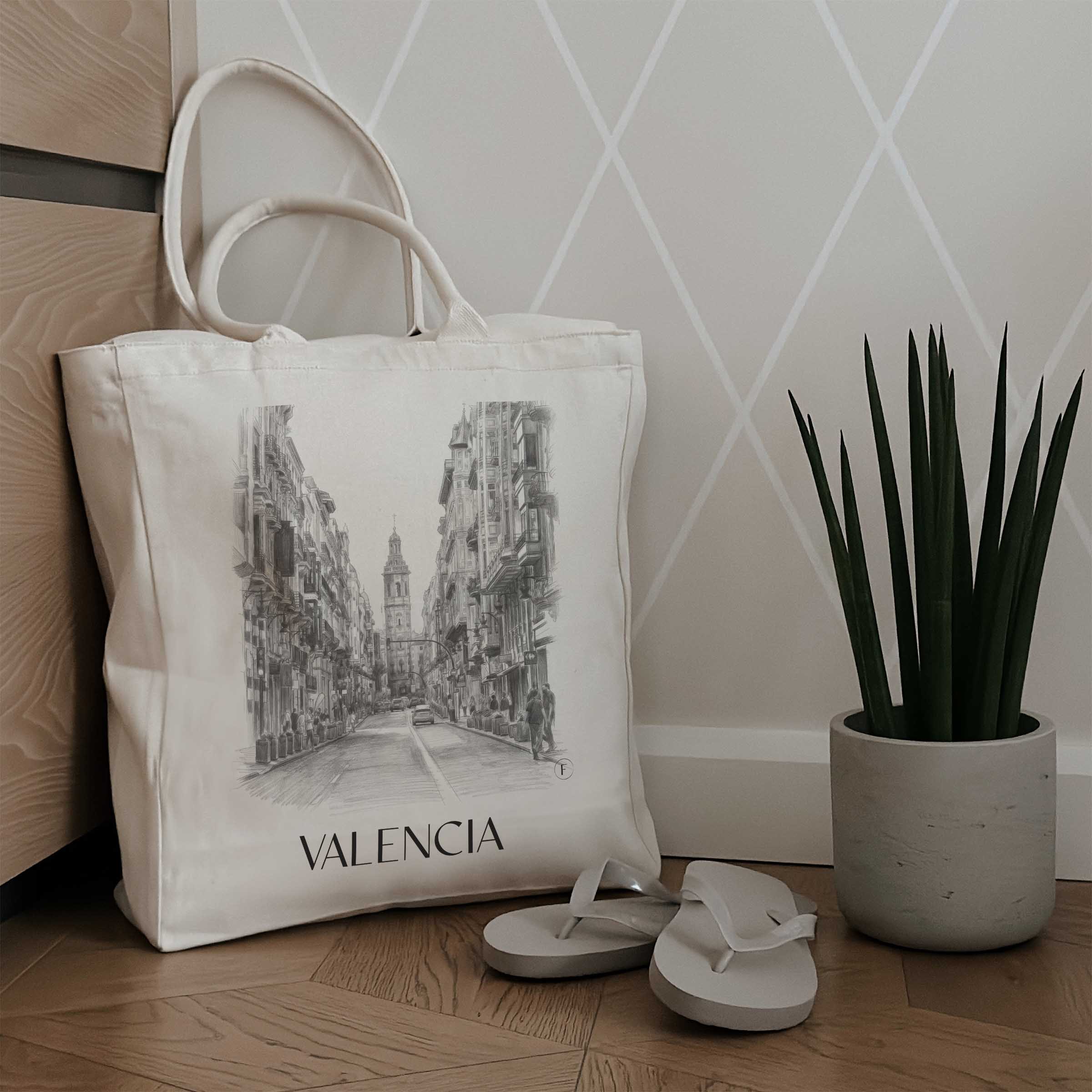valencia-spanien-spanien-einkaufstasche-bleistift-zeichnung-drawing