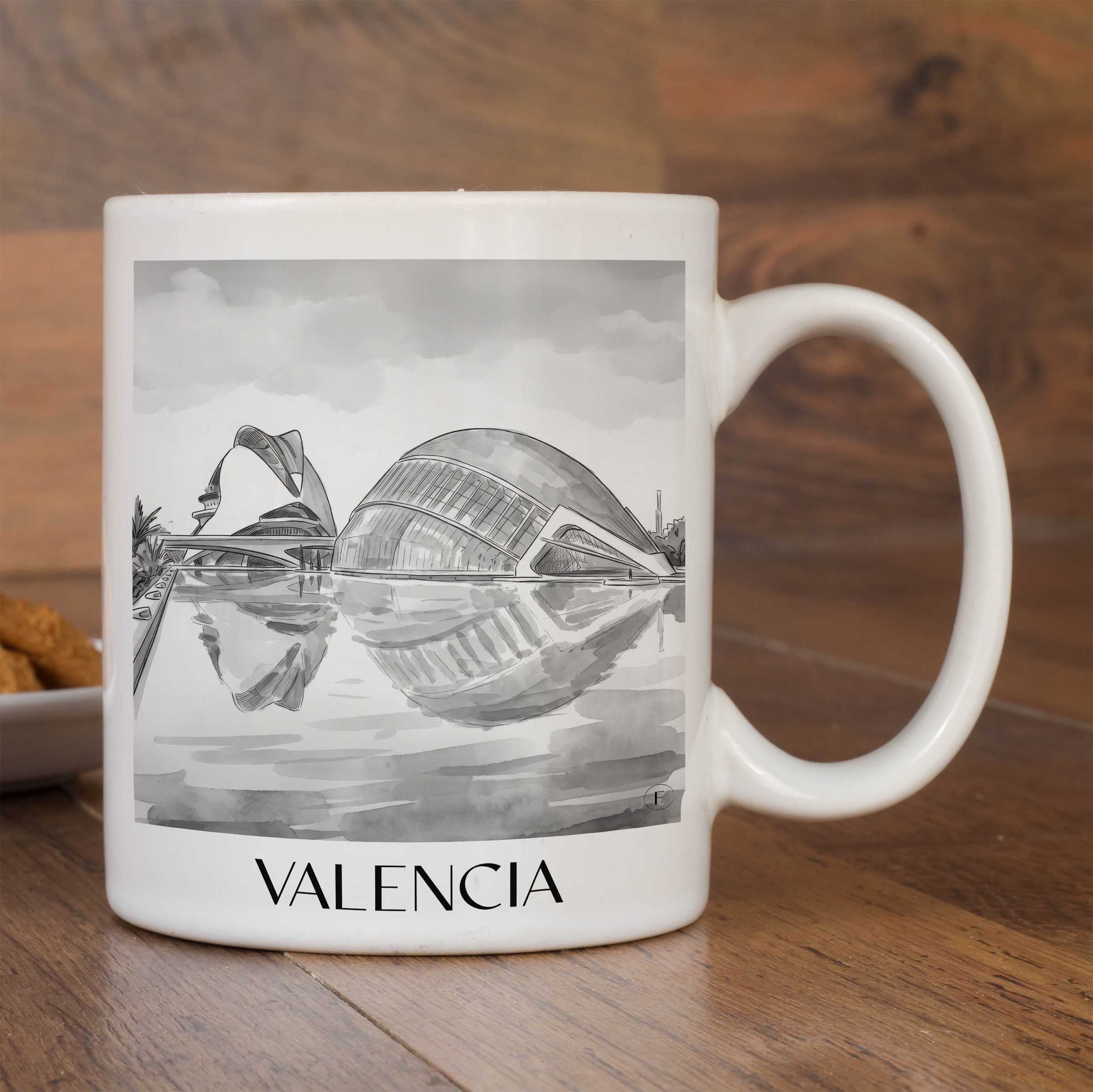 valencia-spanien-kaffeebecher-aquarell-schwarz-weiss