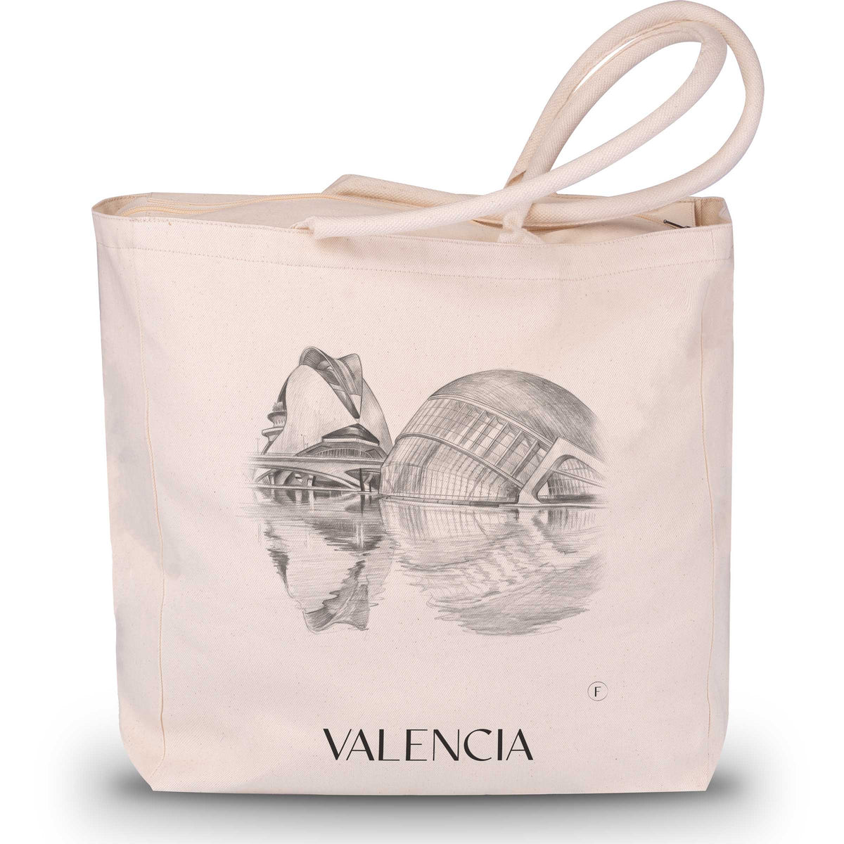 Valencia - Spanien Tote Bag - Einkaufstasche im Zeichnung Stil - favplace