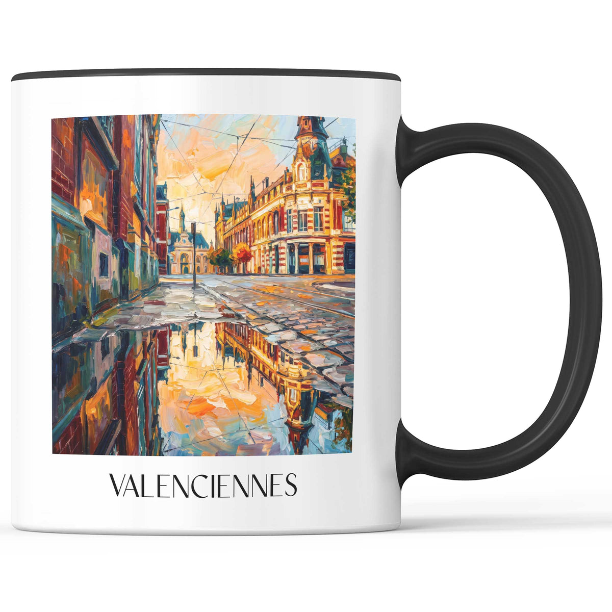Valenciennes Kaffeebecher - Nord - Frankreich Becher - Kaffeetasse im Ölgemälde Stil - favplace