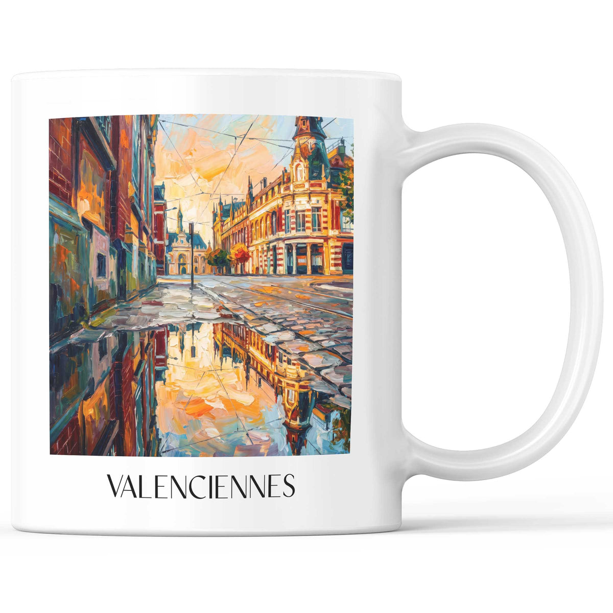 Valenciennes Kaffeebecher - Nord - Frankreich Becher - Kaffeetasse im Ölgemälde Stil - favplace