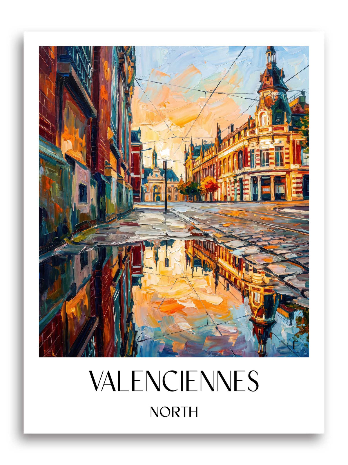 Valenciennes Poster - Nord - Frankreich Kunstdruck - Ölgemälde von A4 bis A1 - favplace