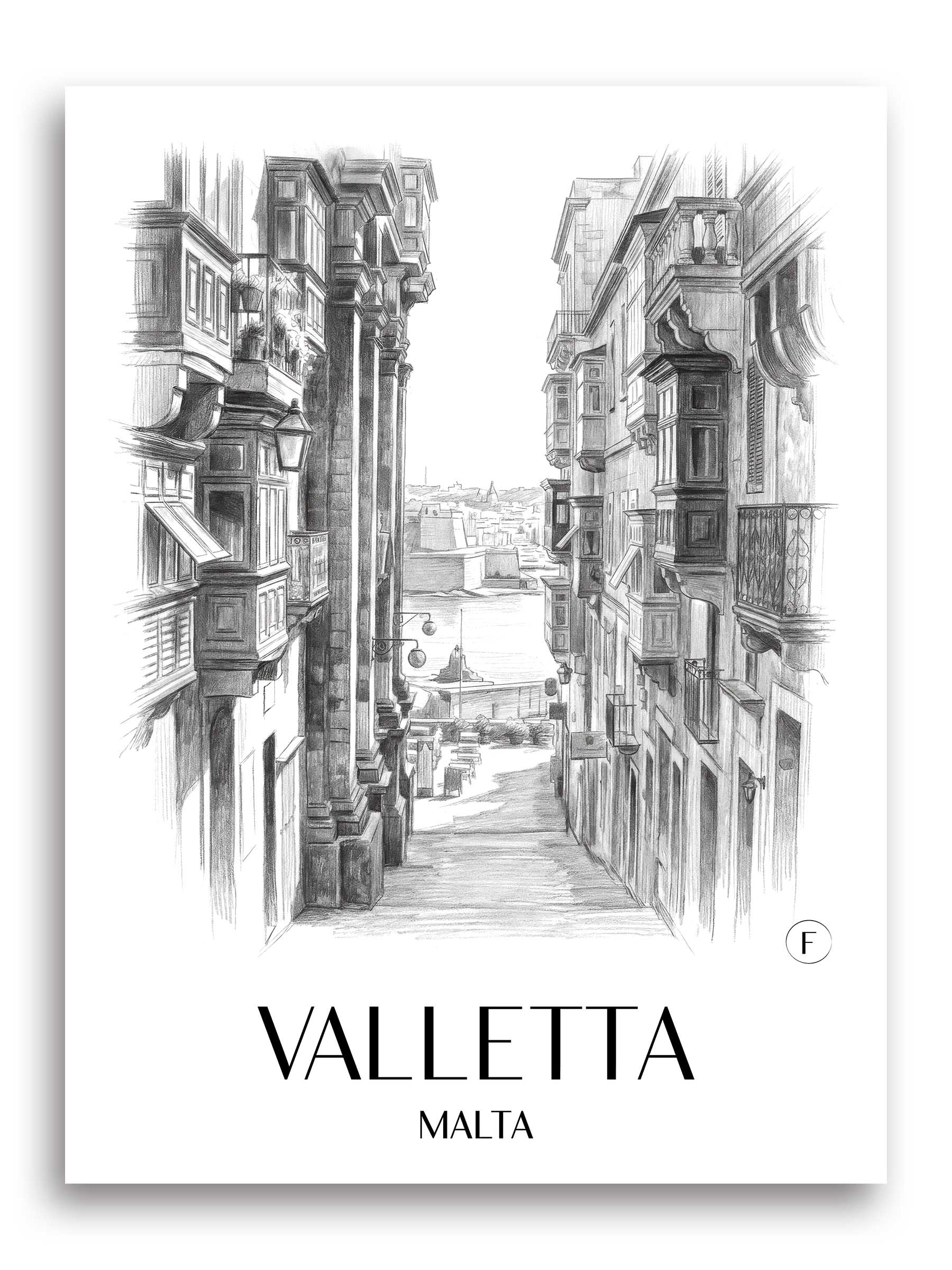 valletta-malta-poster-bleistift-zeichnung-drawing