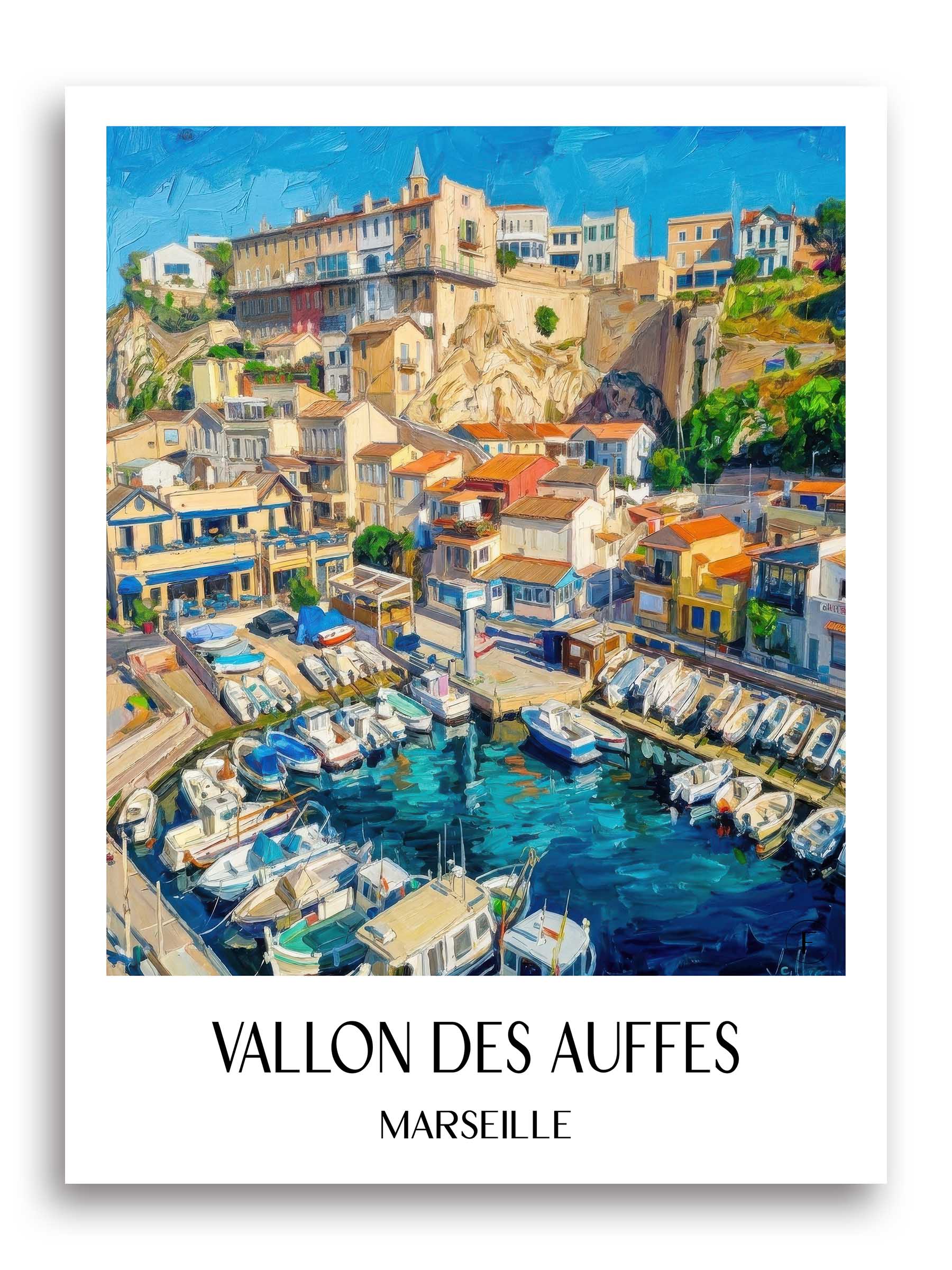 Vallon des Auffes Poster - Marseille - Frankreich Kunstdruck - Ölgemälde von A4 bis A1 - favplace