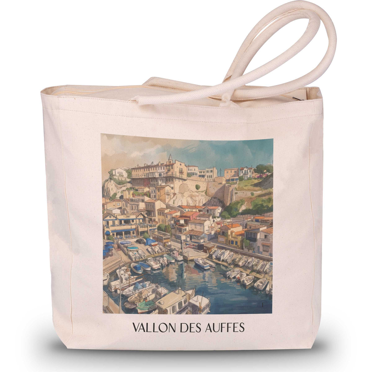 Vallon des Auffes Shopping Tasche - Marseille - Frankreich Tote Bag - Einkaufstasche im Aquarell Stil - favplace
