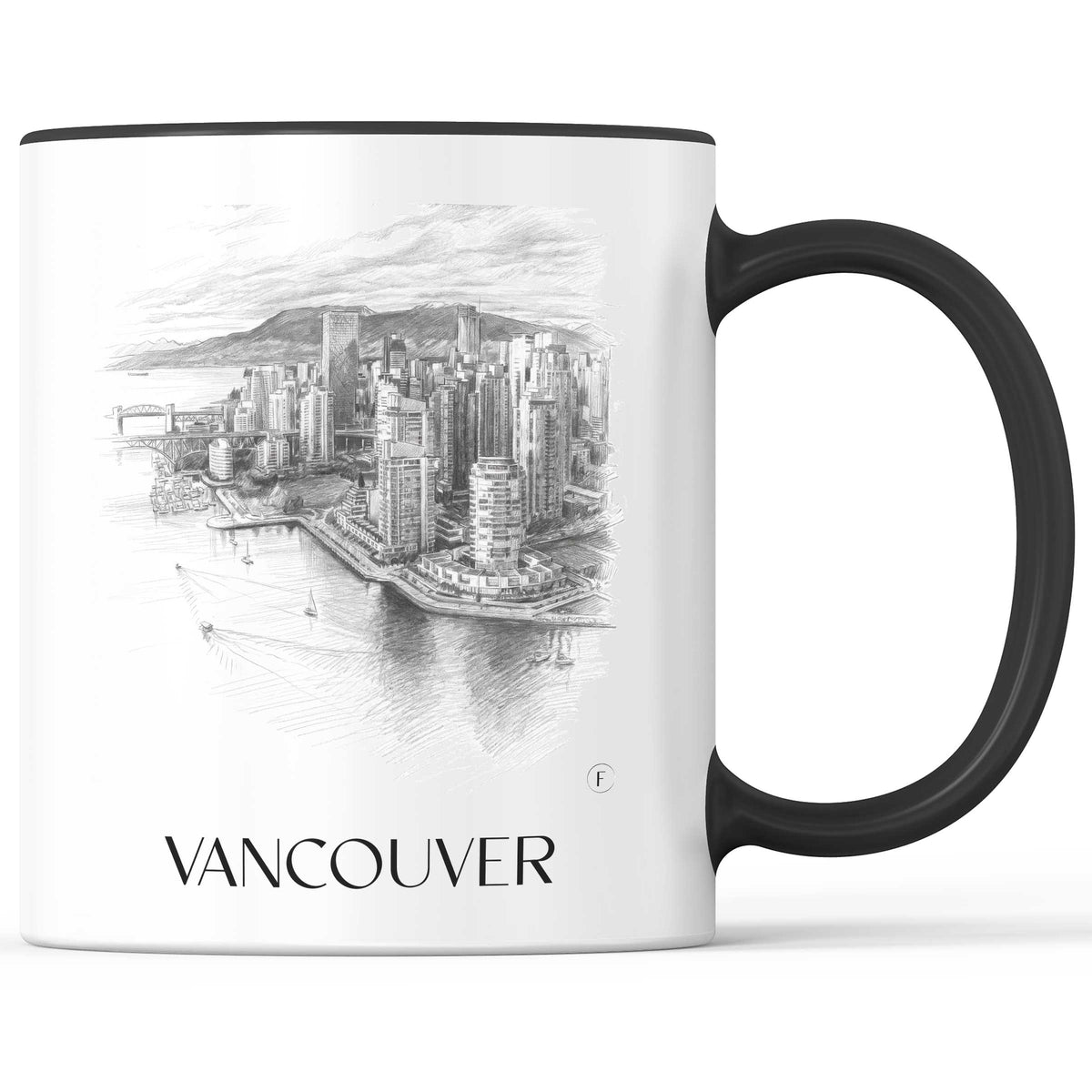 Vancouver - Kanada Becher - Kaffeetasse im Zeichnung Stil - favplace