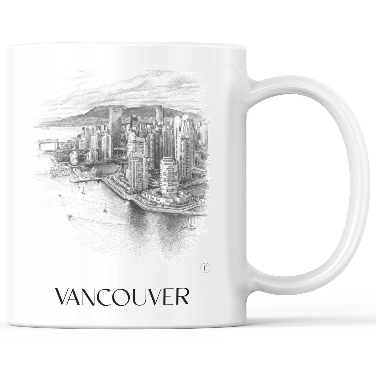 Vancouver - Kanada Becher - Kaffeetasse im Zeichnung Stil - favplace