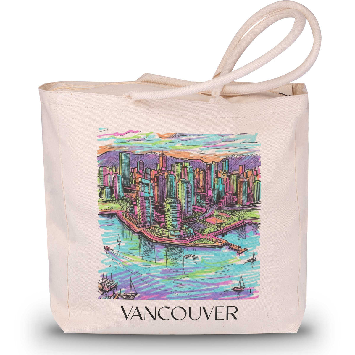 Vancouver - Kanada Tote Bag - Einkaufstasche im Tag Graffiti Stil - favplace