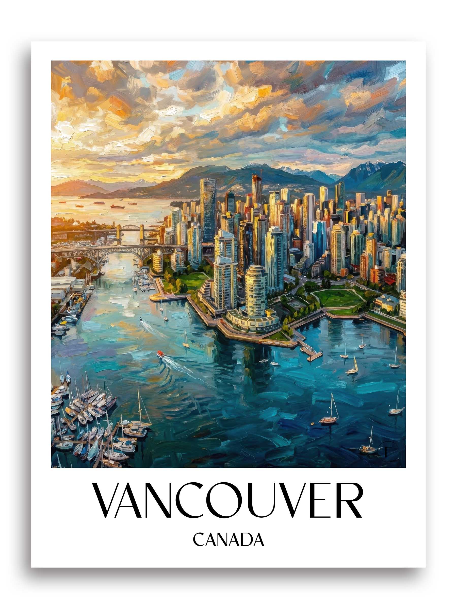 Vancouver Poster - - Kanada Kunstdruck - Ölgemälde von A4 bis A1 - favplace