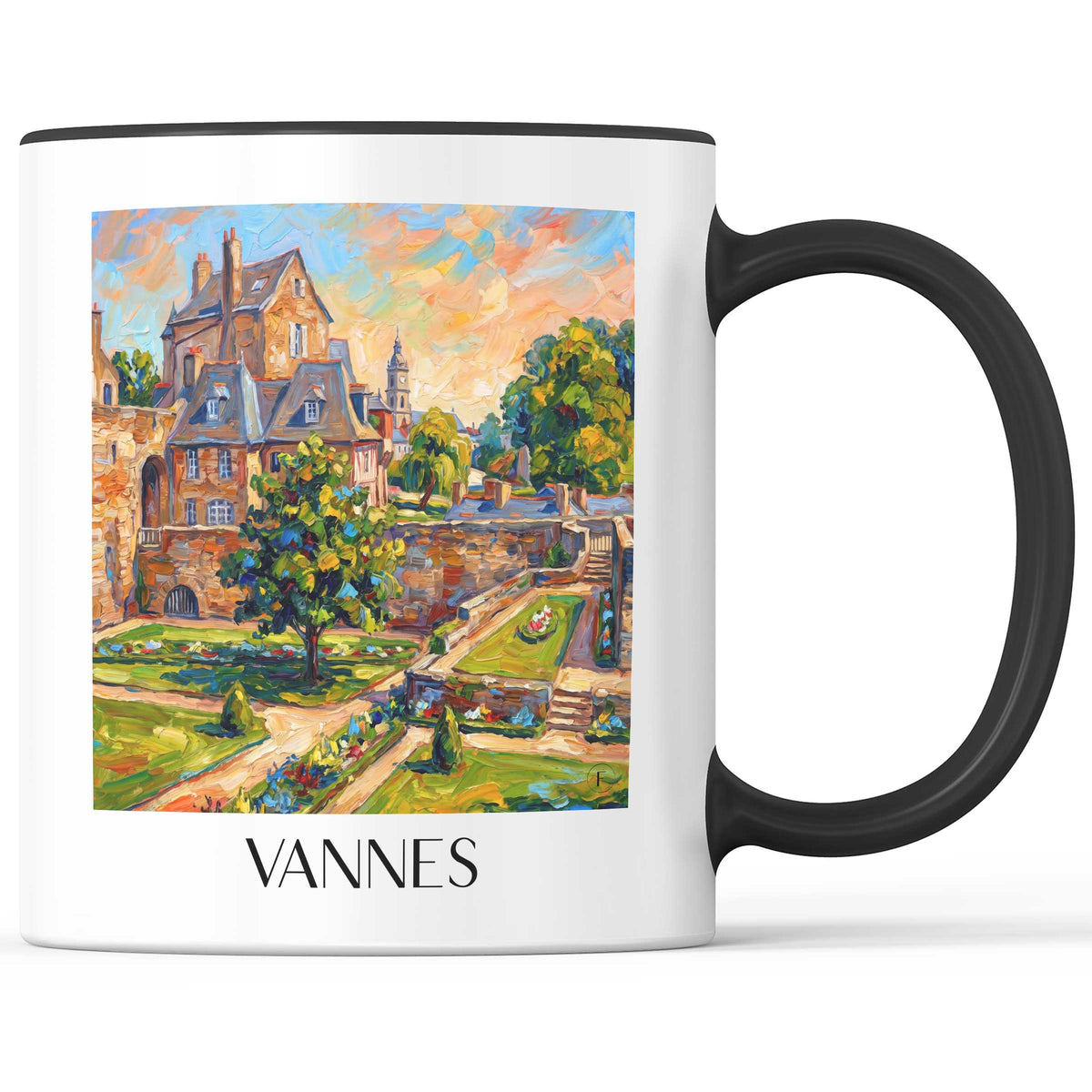 Vannes Kaffeebecher - Golfe du Morbihan - Frankreich Becher - Kaffeetasse im Ölgemälde Stil - favplace