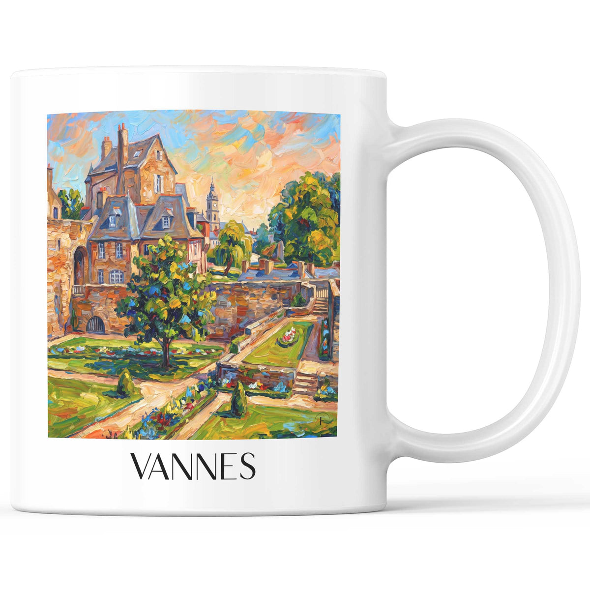 Vannes Kaffeebecher - Golfe du Morbihan - Frankreich Becher - Kaffeetasse im Ölgemälde Stil - favplace