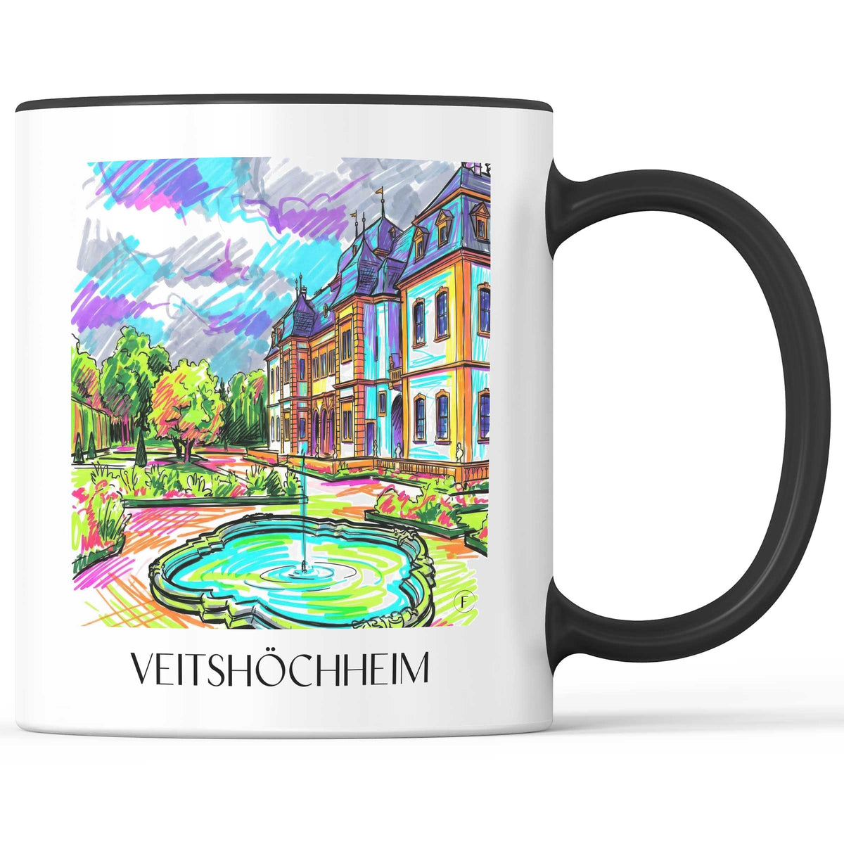 Veitshöchheim Kaffeebecher - Würzburg - Deutschland Becher - Kaffeetasse im Tag Graffiti Stil - favplace