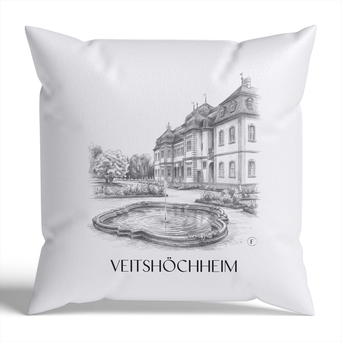 Veitshöchheim Kissenhülle - Zierkissen Bezug - Würzburg - Deutschland Kissen bzw. Kissenbezug im Zeichnung Stil - favplace