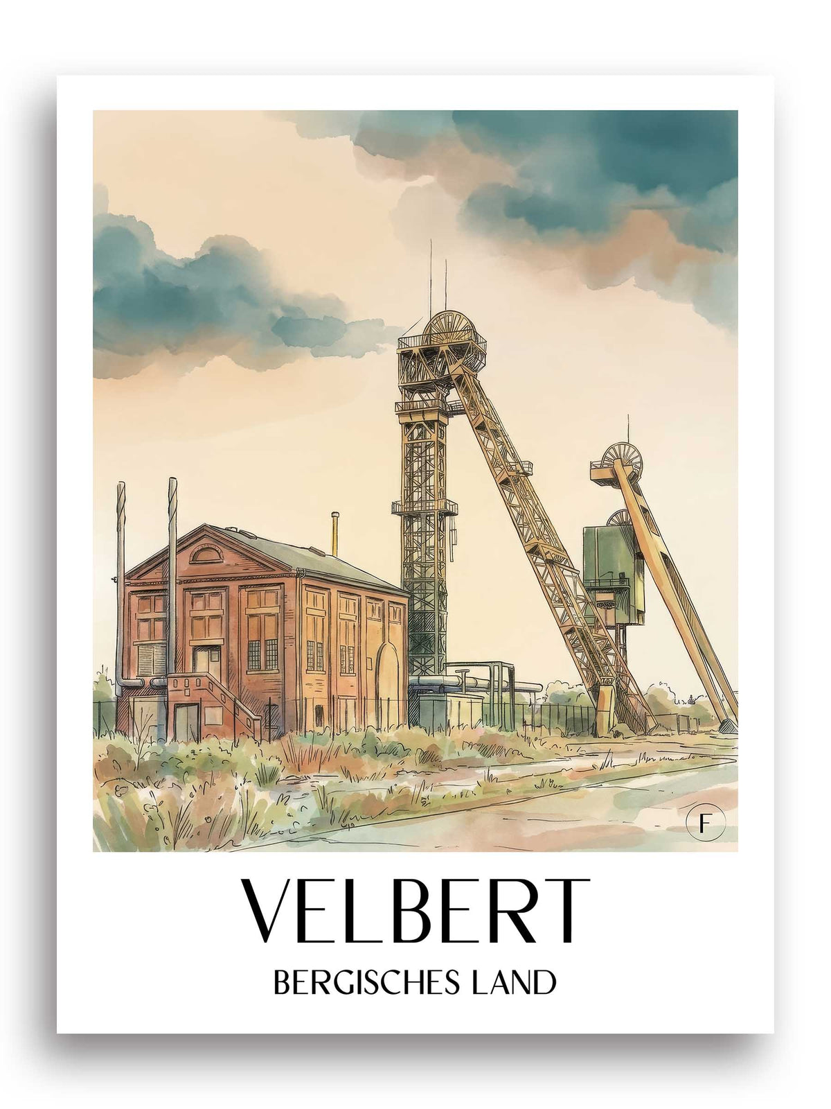 velbert-bergisches-land-deutschland-poster-aquarell