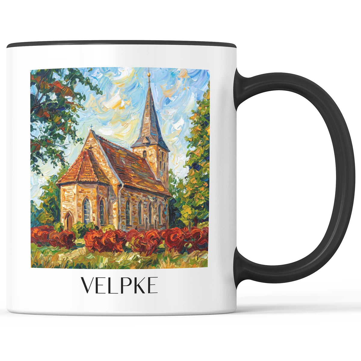 Velpke Kaffeebecher - Ostniedersachsen - Deutschland Becher - Kaffeetasse im Ölgemälde Stil