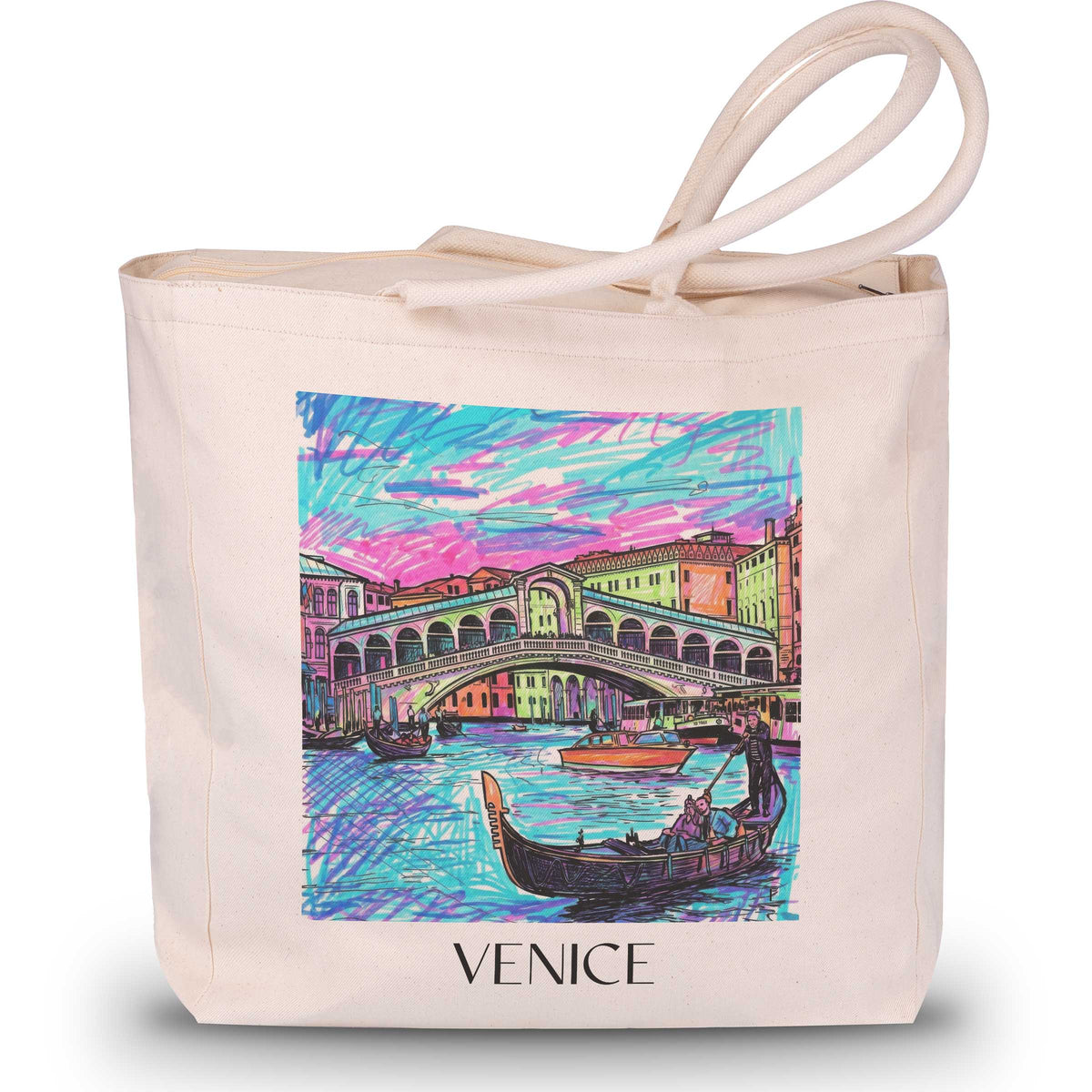 Venedig - Italien Tote Bag - Einkaufstasche im Tag Graffiti Stil - favplace