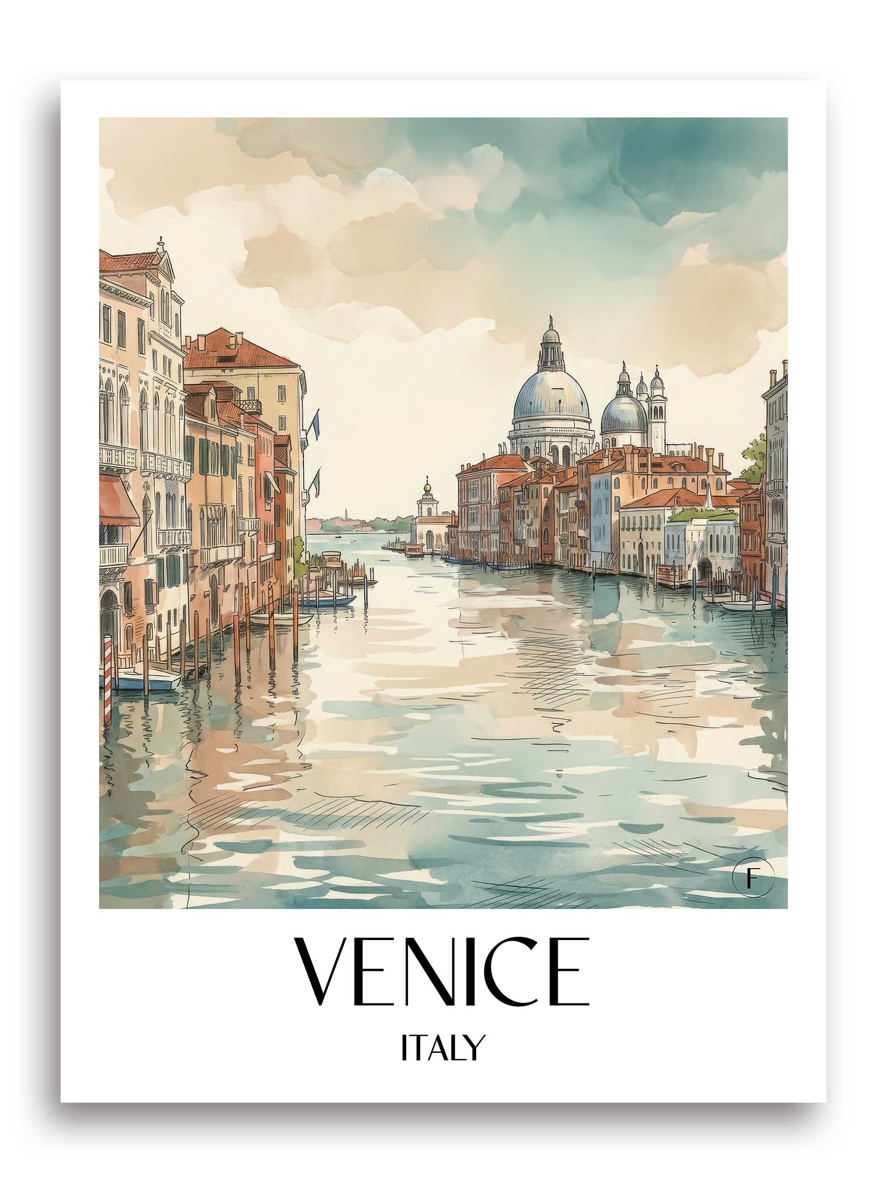 Venedig Poster - Italien - Italien Kunstdruck - Aquarell von A4 bis A1 - favplace