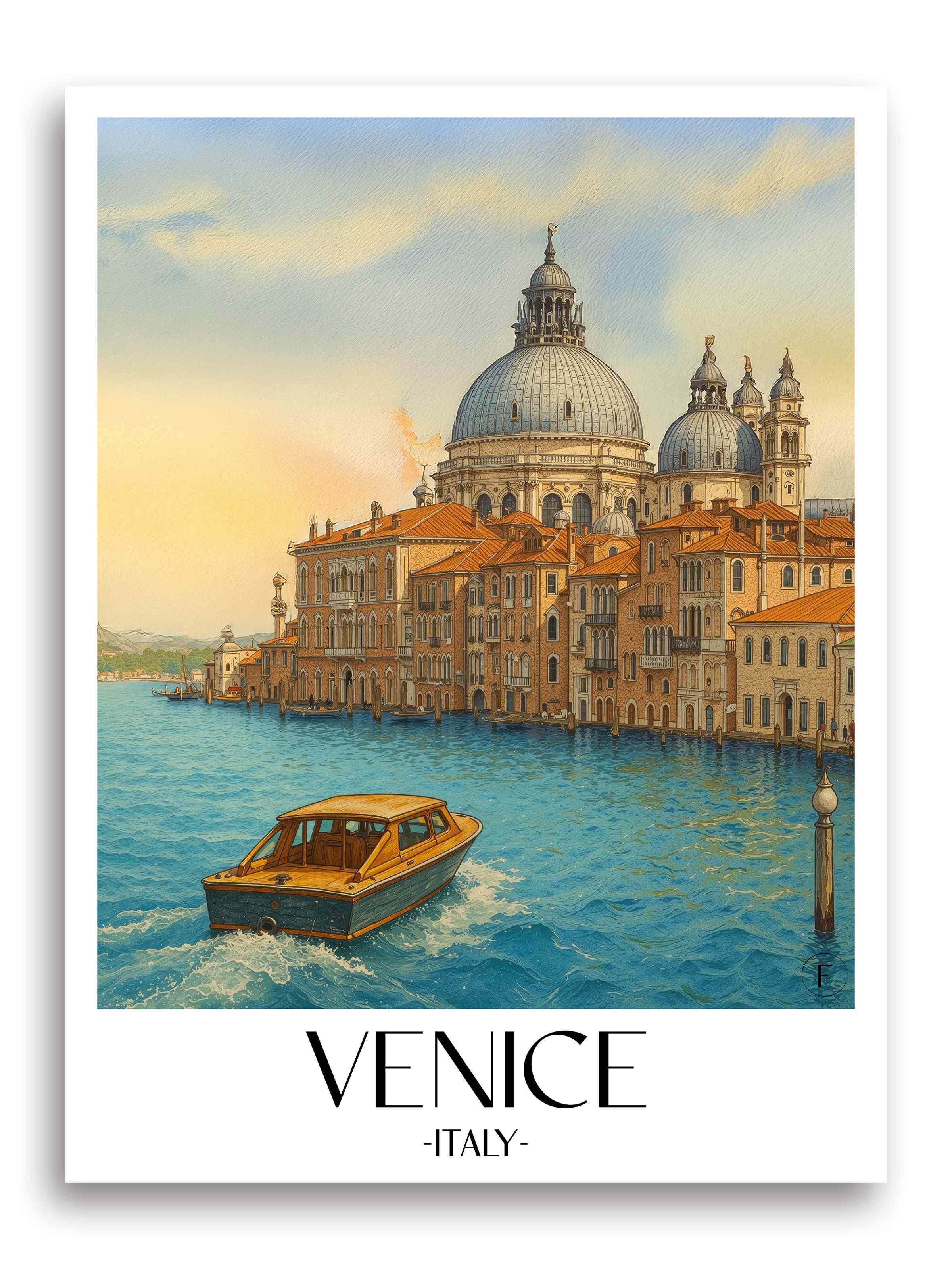 Venedig Poster -  Italien Kunstdruck - Aquarell von A4 bis A1 - favplace