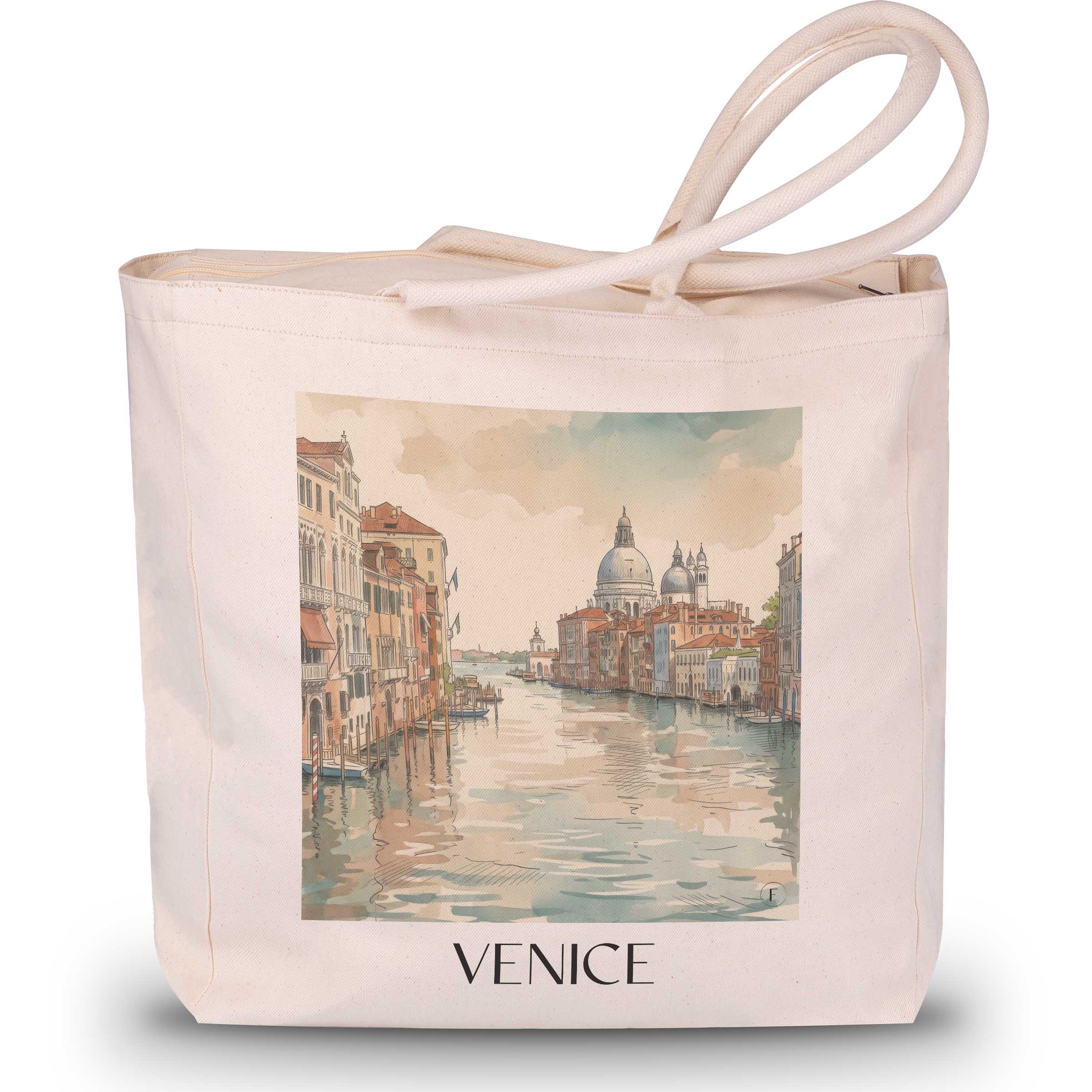 Venedig Shopping Tasche - Italien - Italien Tote Bag - Einkaufstasche im Aquarell Stil - favplace