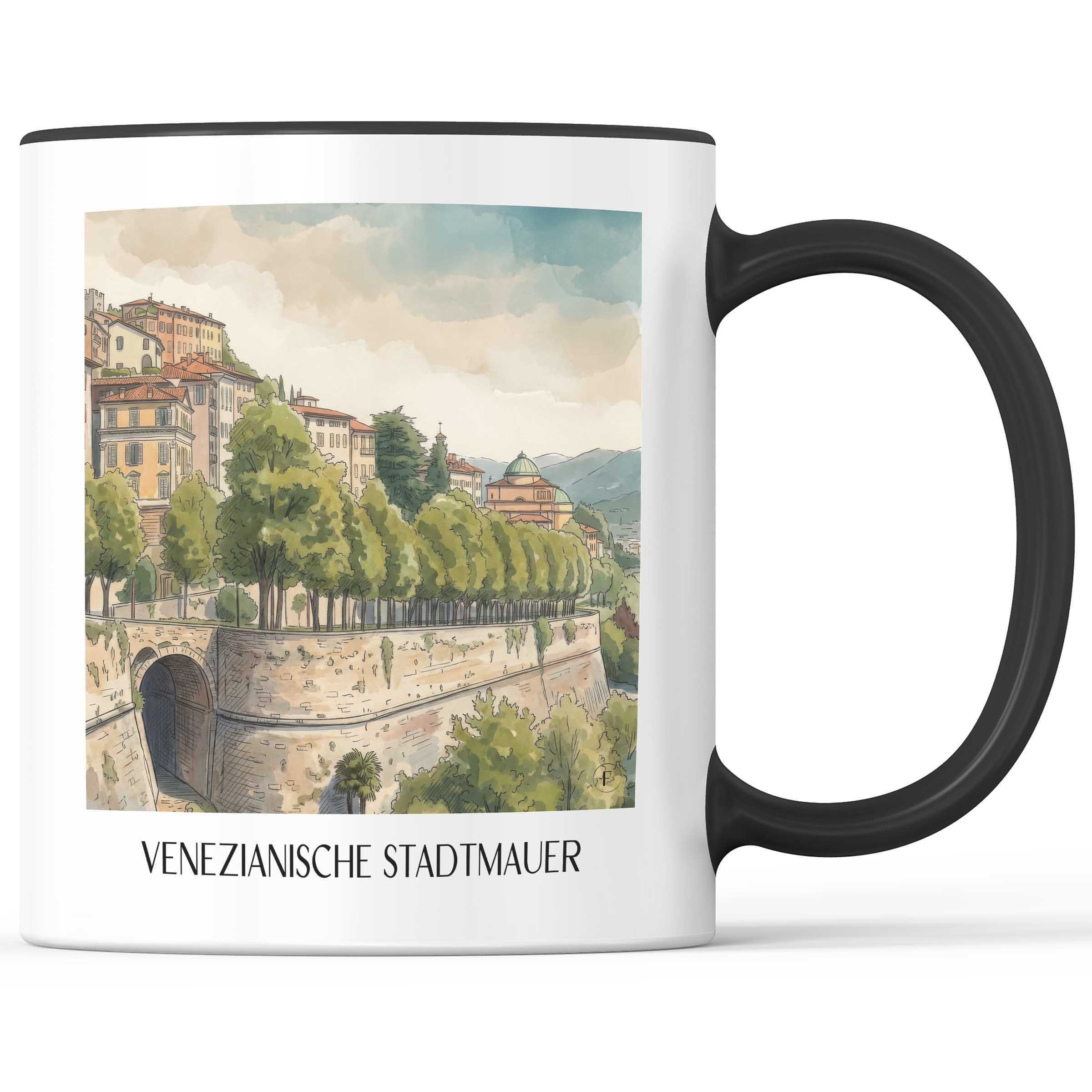 venezianische-stadtmauer-bergamo-italien-kaffeebecher-aquarell