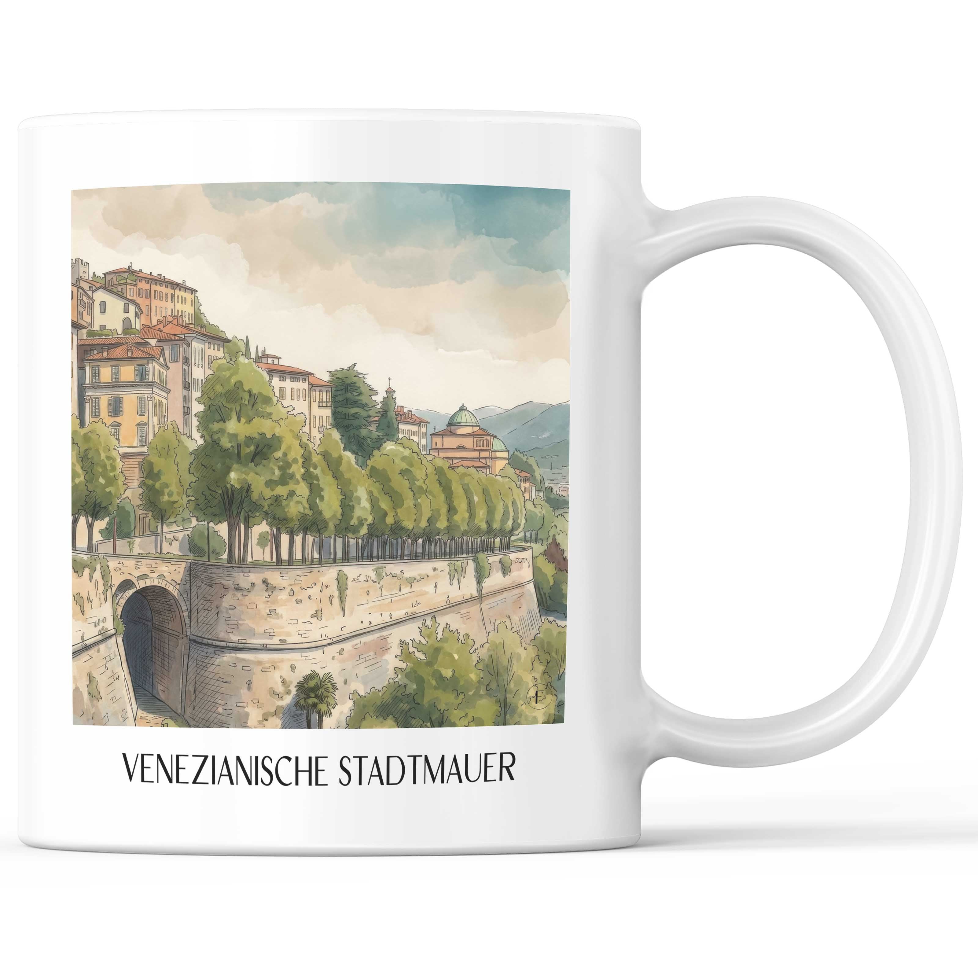 venezianische-stadtmauer-bergamo-italien-kaffeebecher-aquarell