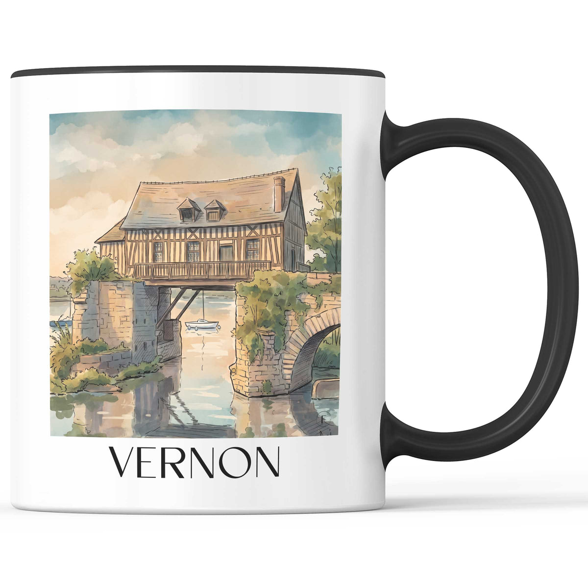 vernon-vallée-de-la-seine-frankreich-kaffeebecher-aquarell
