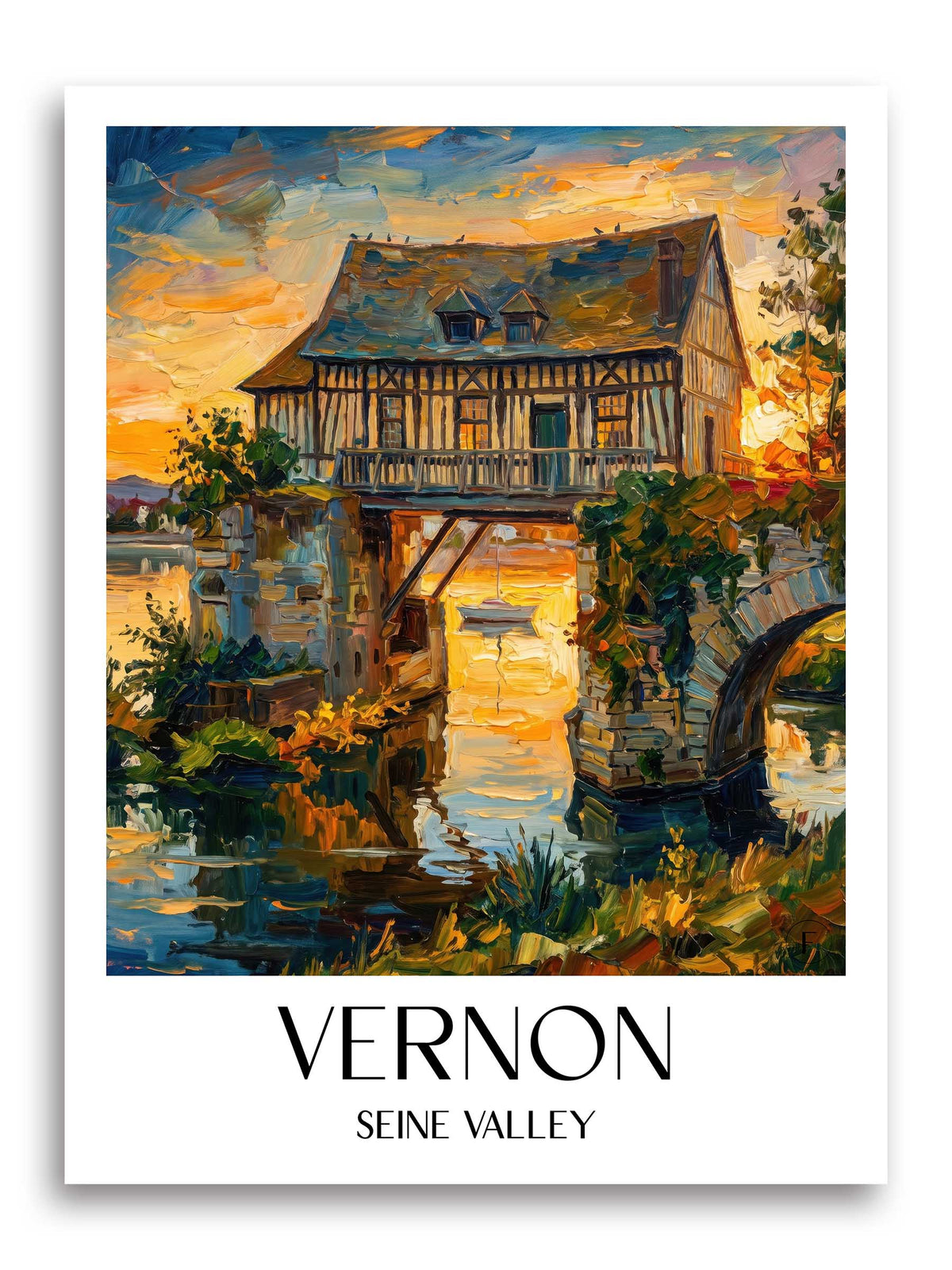 Vernon Poster - Vallée de la Seine - Frankreich Kunstdruck - Ölgemälde von A4 bis A1 - favplace