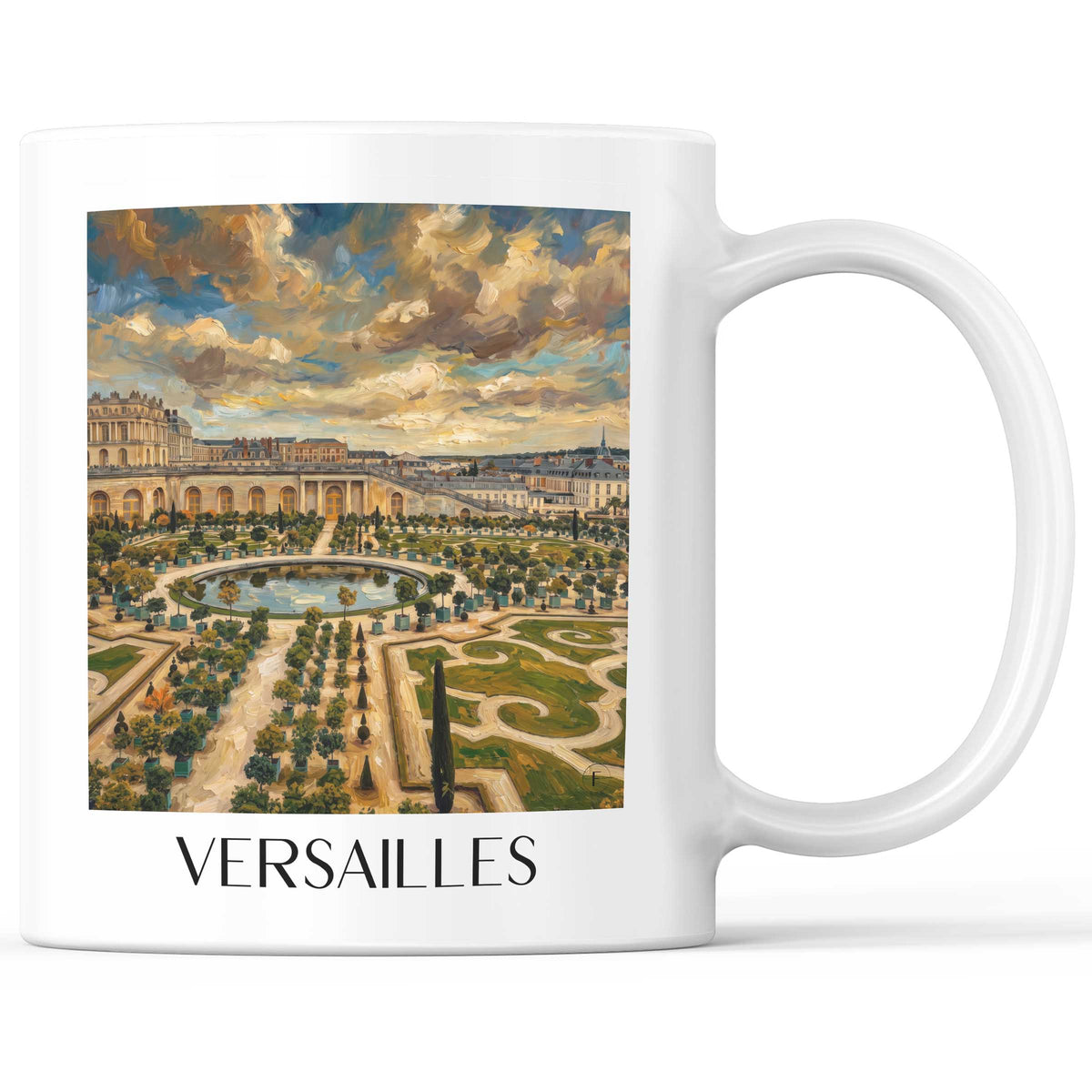 Versailles Kaffeebecher - Frankreich - Frankreich Becher - Kaffeetasse im Ölgemälde Stil - favplace